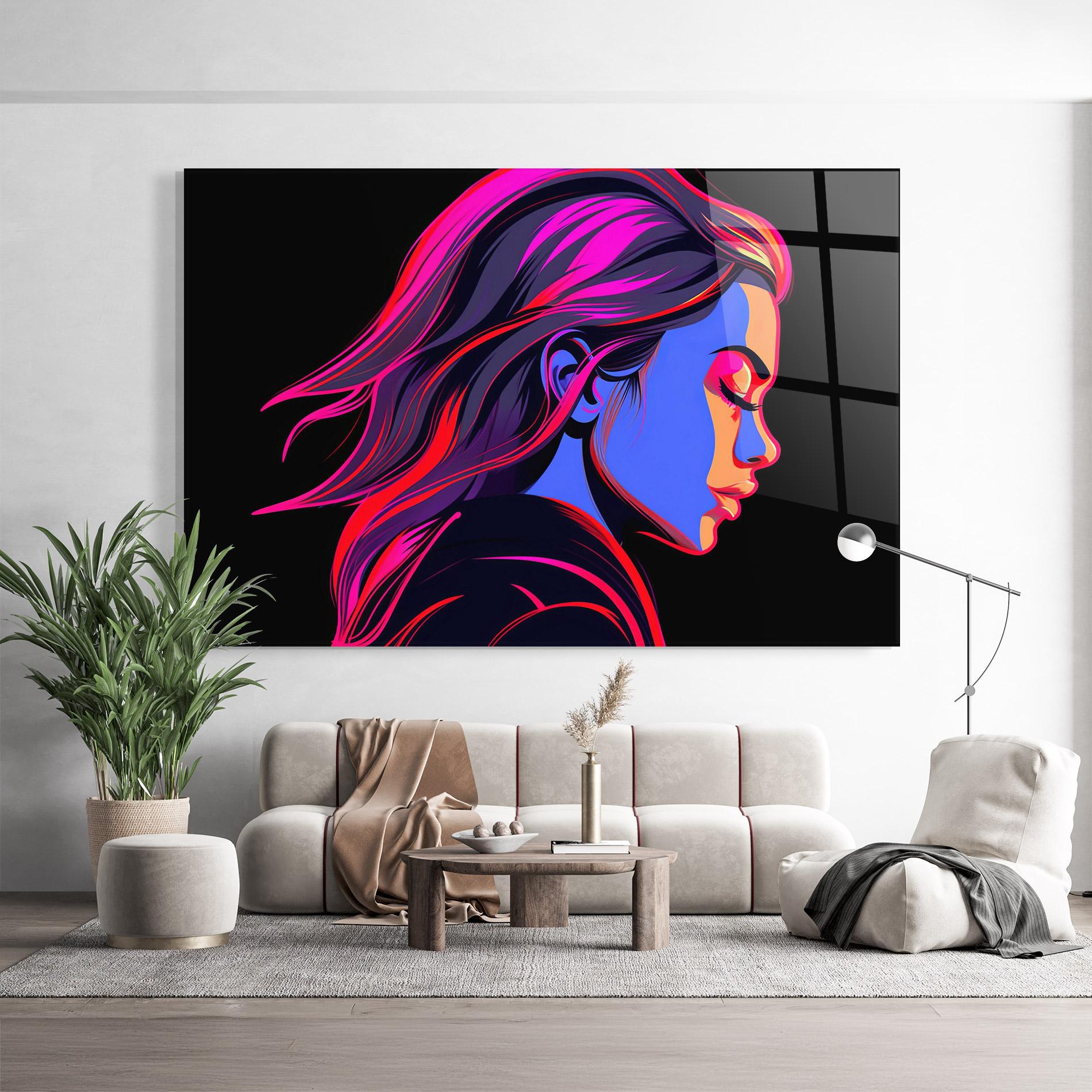 Стъклена картина Blue Cream Pop Art mockup 9