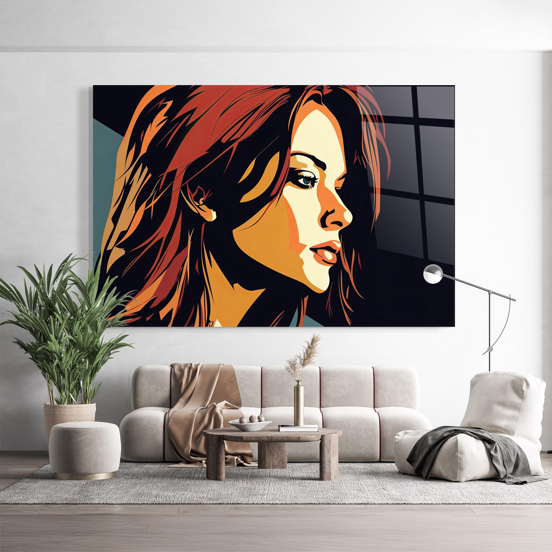 Стъклена картина Brown Pop Hair mockup 9