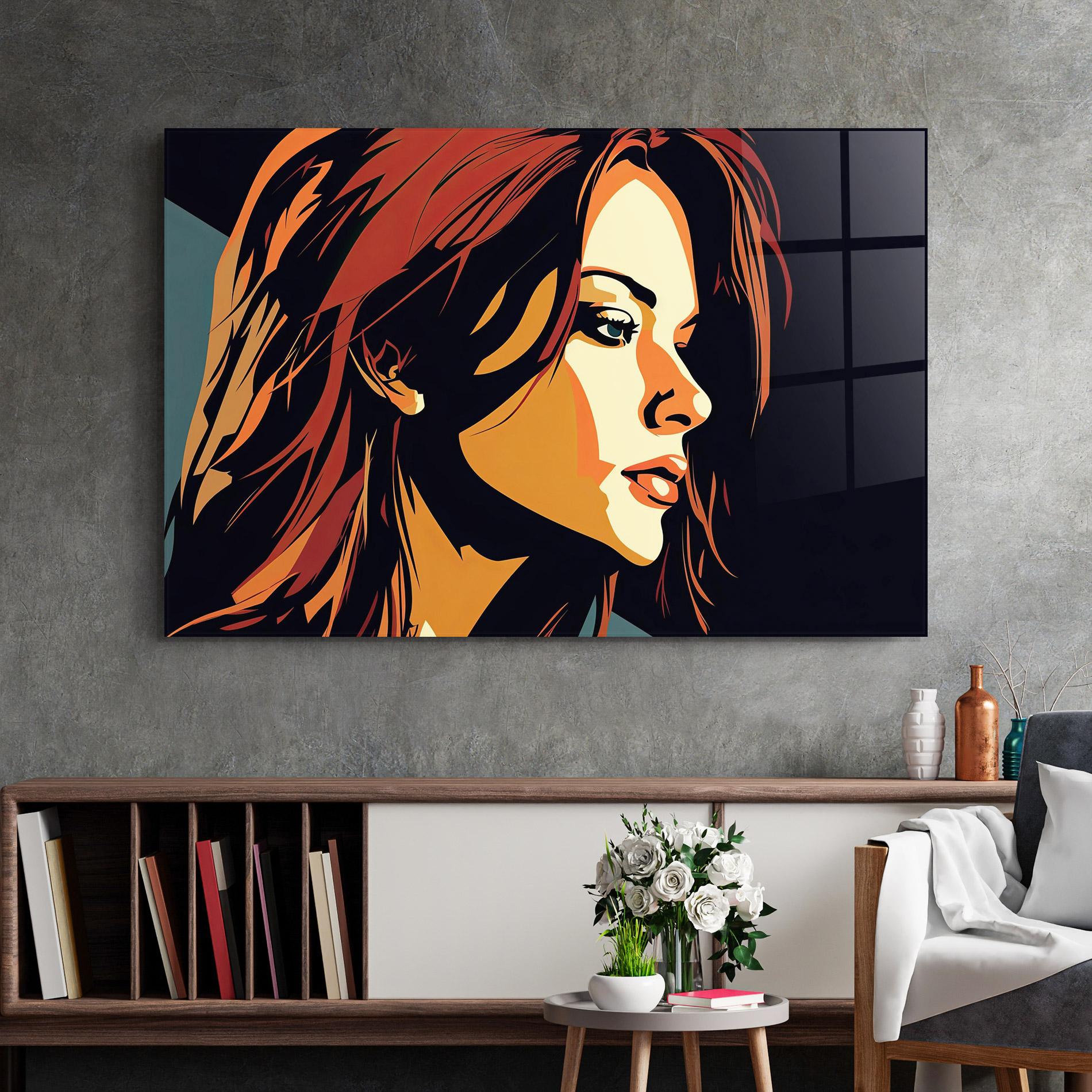 Стъклена картина Brown Pop Hair mockup 2