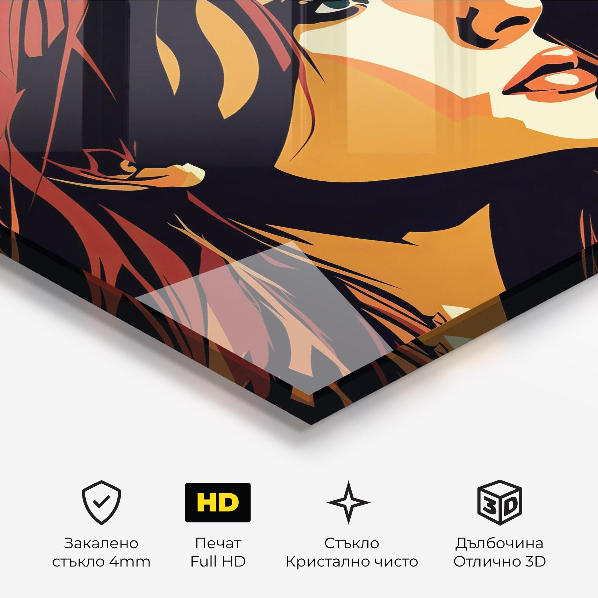 Стъклена картина Brown Pop Hair mockup 3