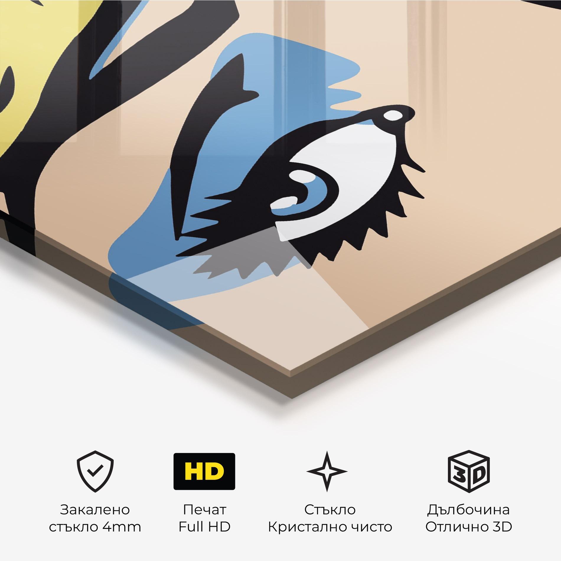 Стъклена картина Pop Blue Makeup mockup 3