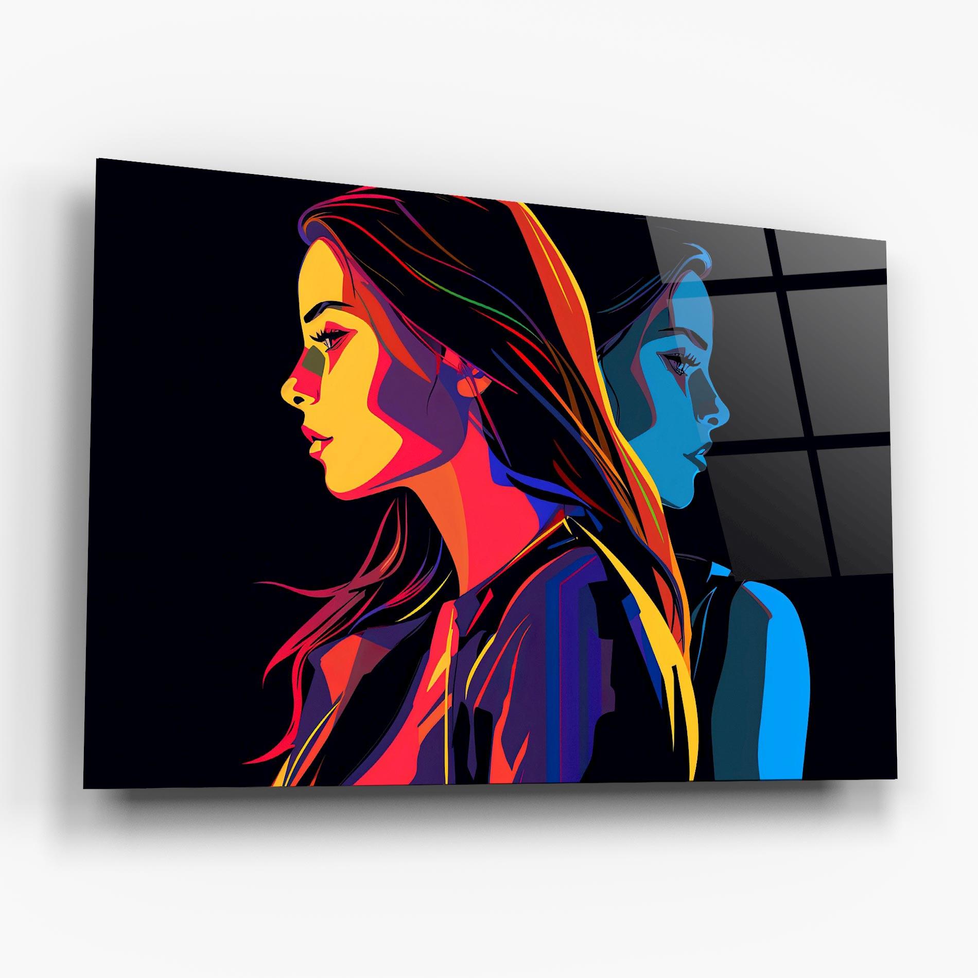 Стъклена картина Minimalist Pop Female mockup 6