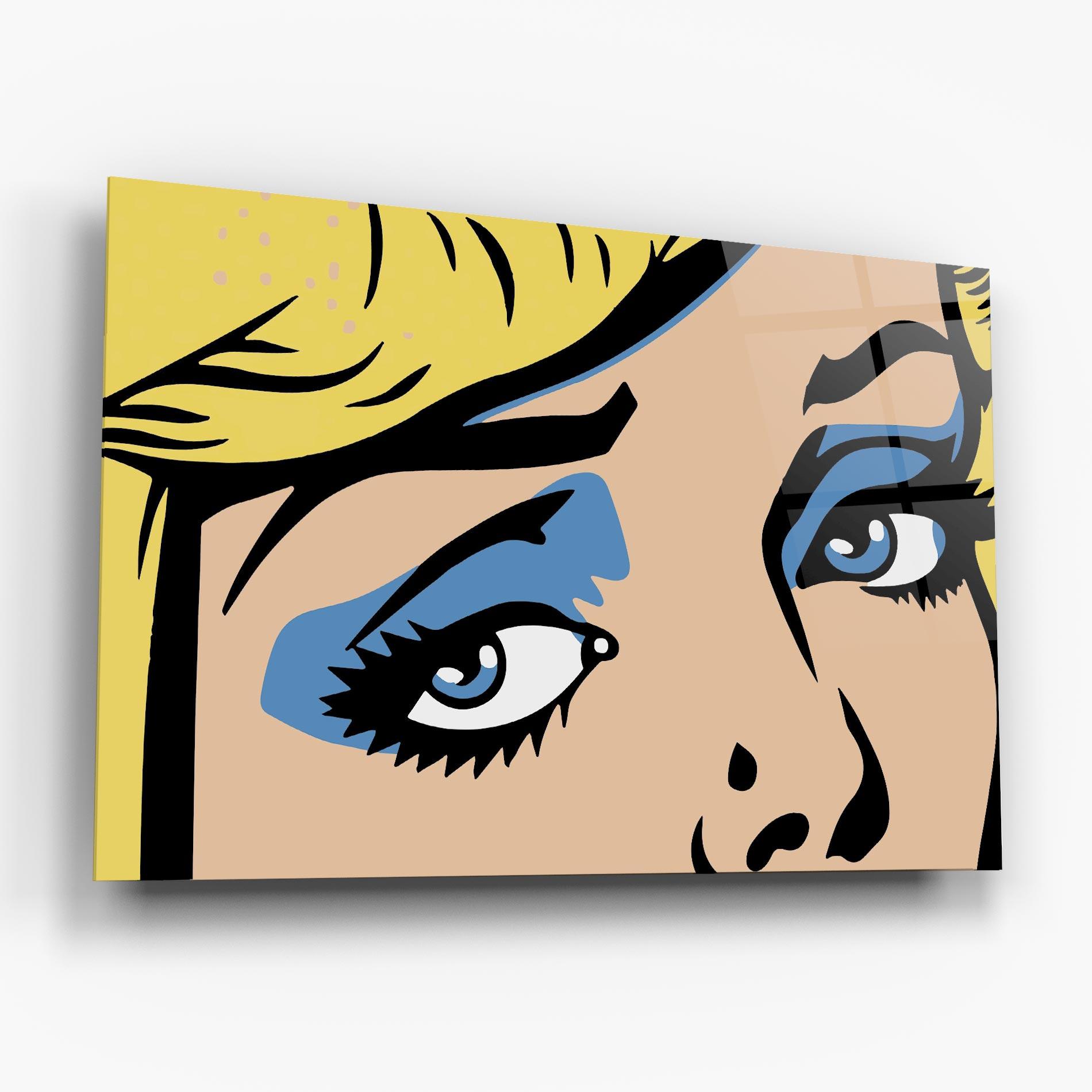 Стъклена картина Pop Blue Makeup mockup 6
