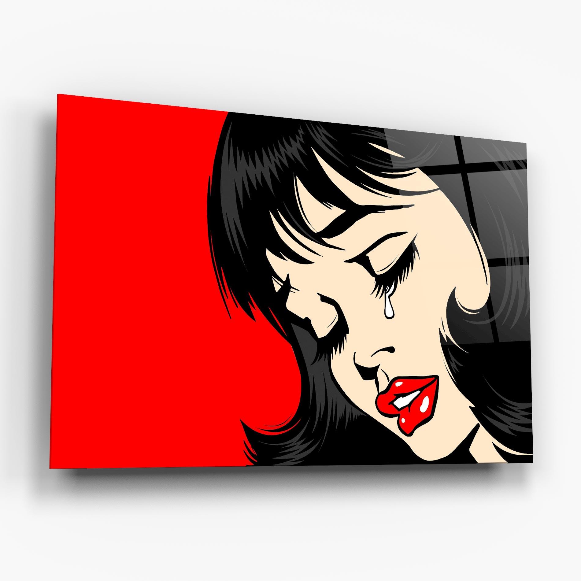 Стъклена картина Pop Crying mockup 6