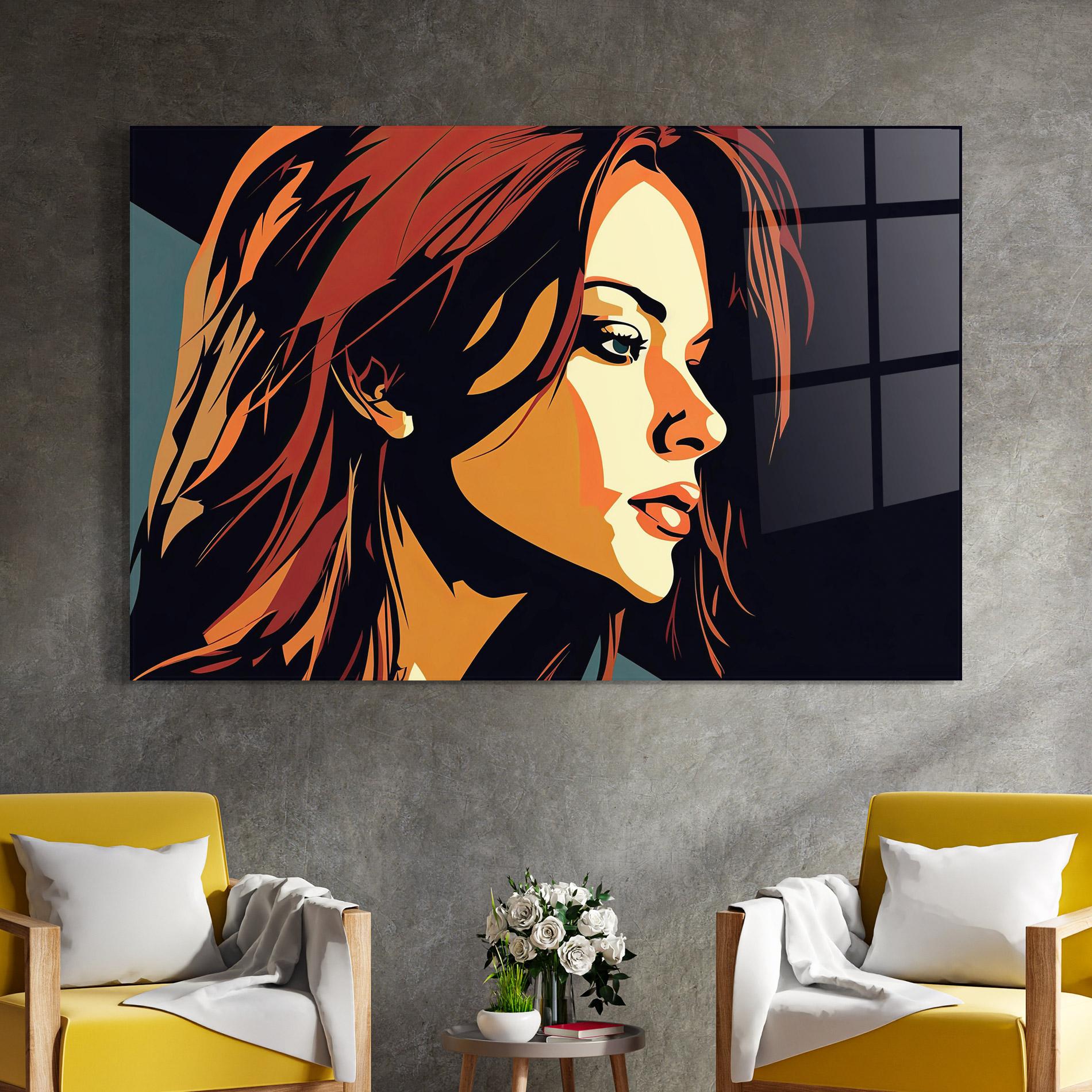 Стъклена картина Brown Pop Hair mockup 4