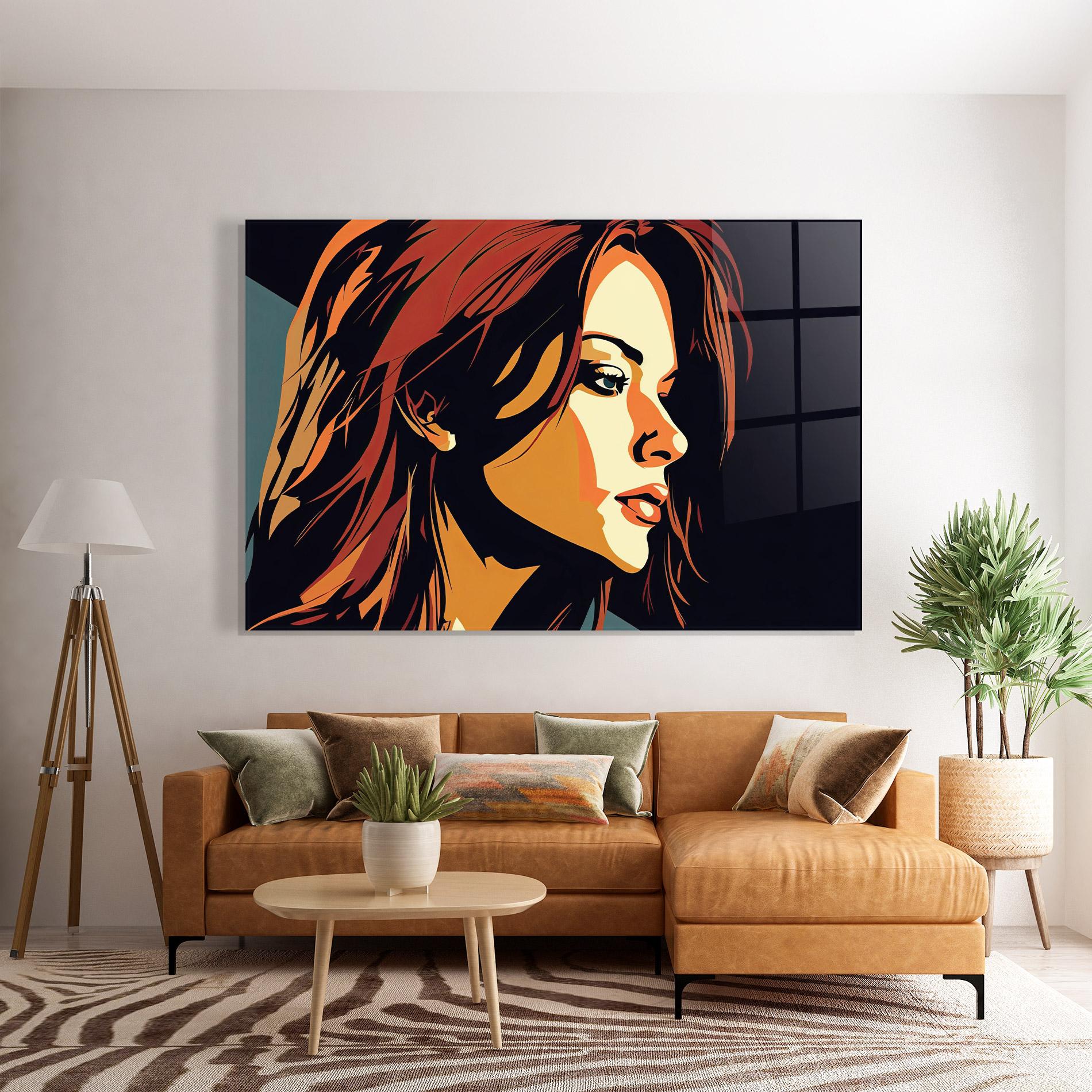 Стъклена картина Brown Pop Hair mockup 7