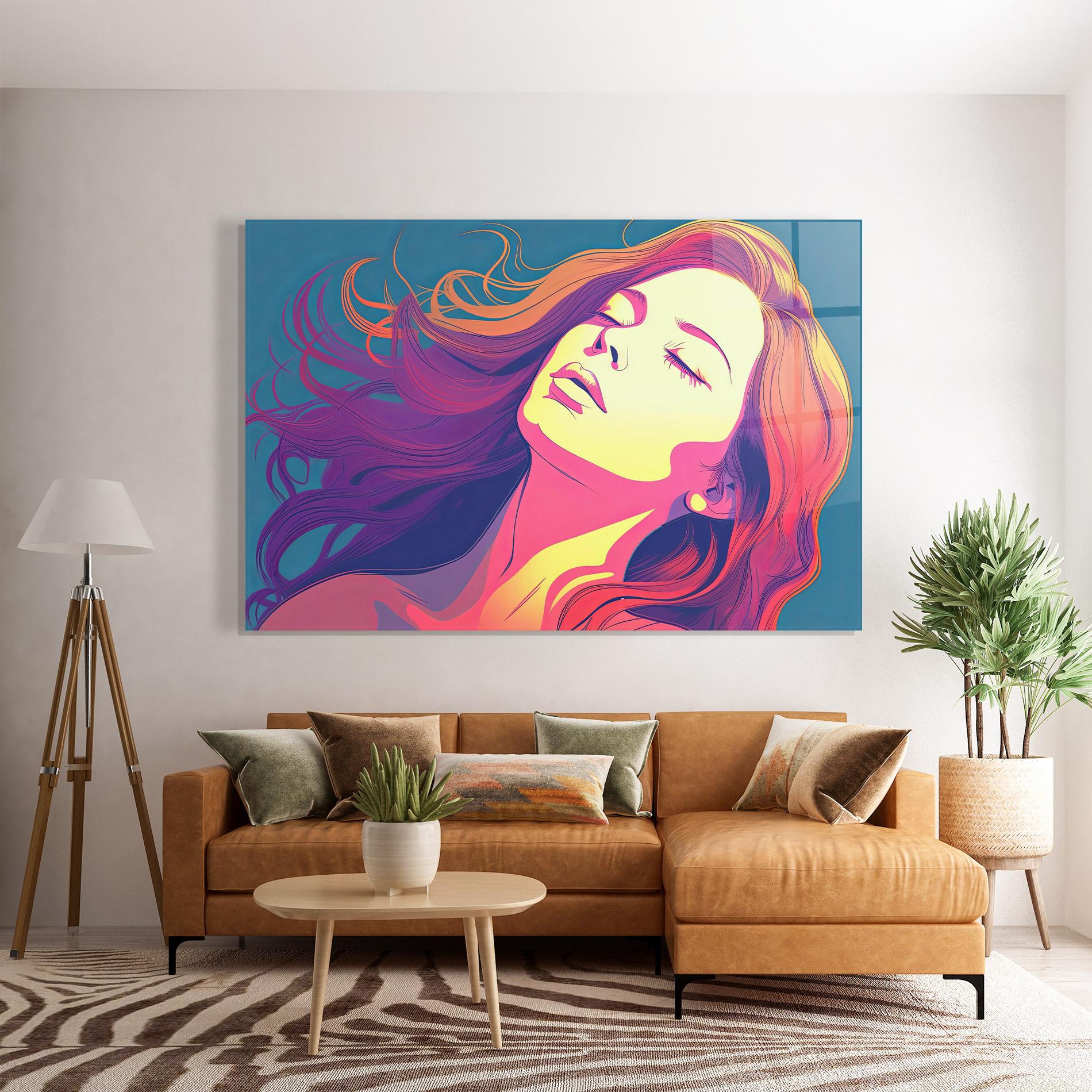 Стъклена картина Long Pop Hair mockup 7