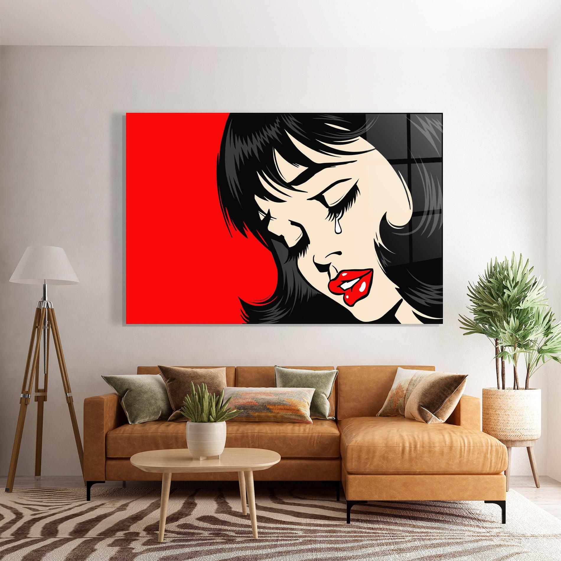 Стъклена картина Pop Crying mockup 7