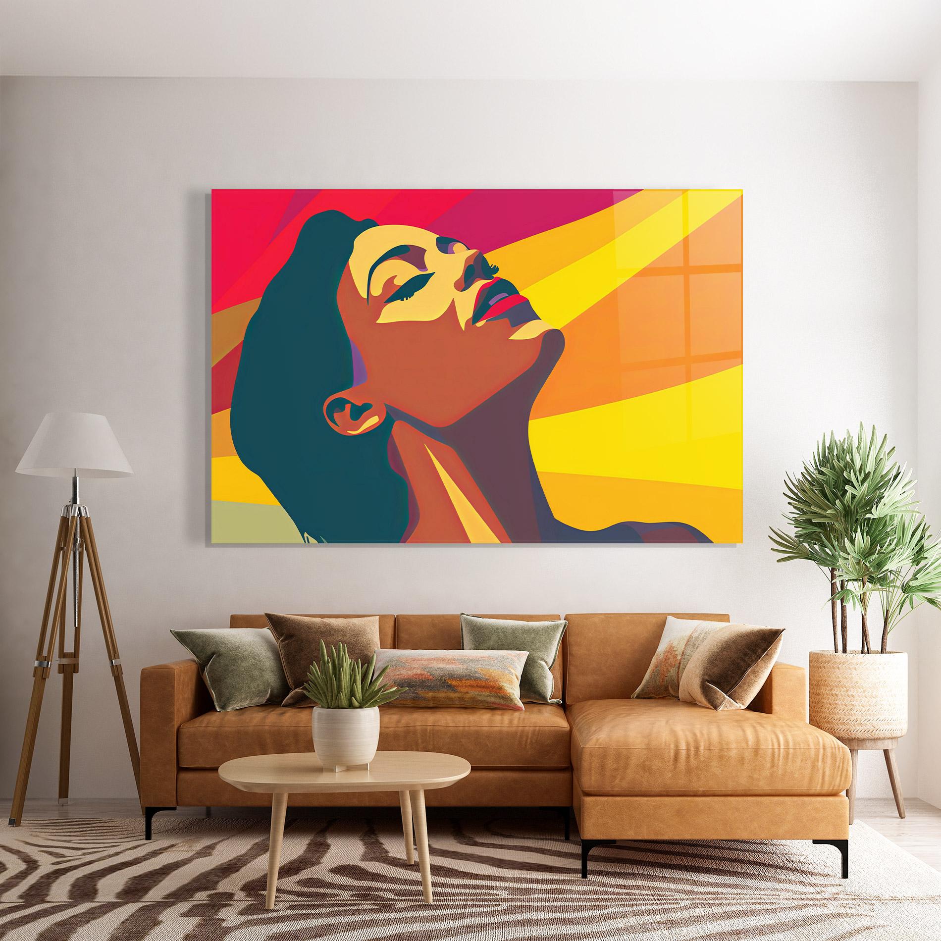 Стъклена картина Pop Female Color mockup 7