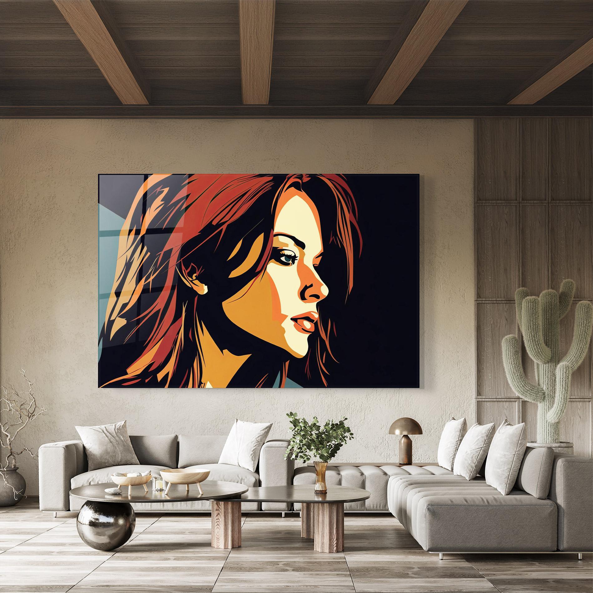 Стъклена картина Brown Pop Hair mockup 8