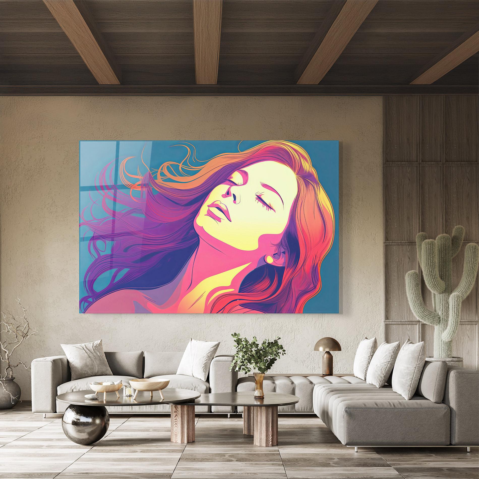 Стъклена картина Long Pop Hair mockup 8
