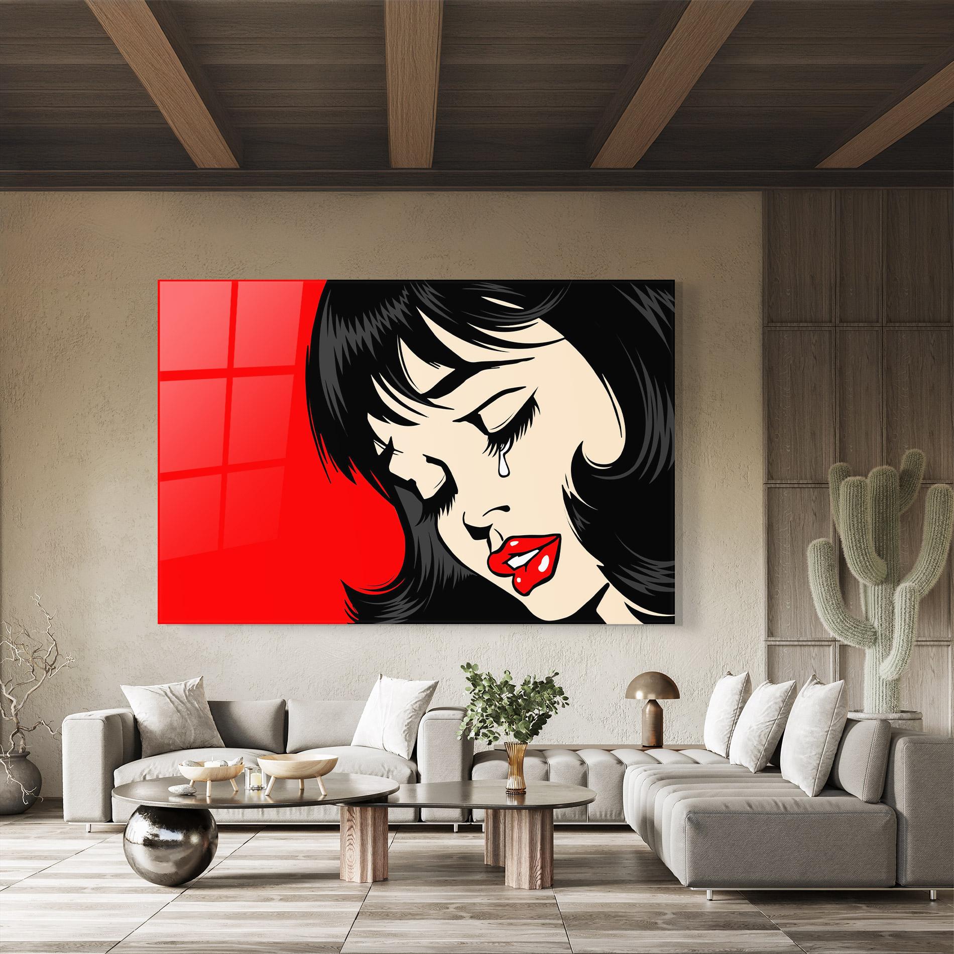 Стъклена картина Pop Crying mockup 8