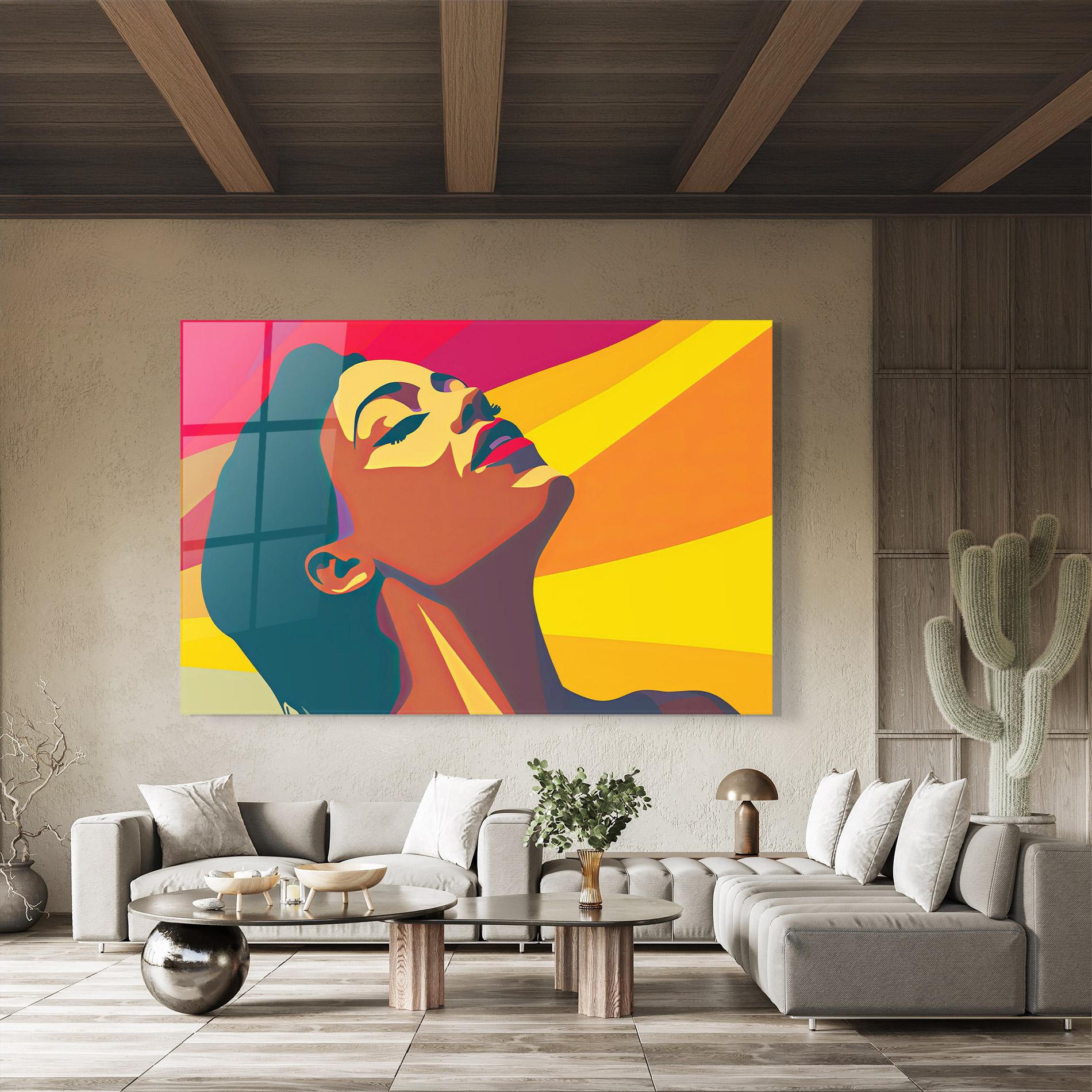 Стъклена картина Pop Female Color mockup 8