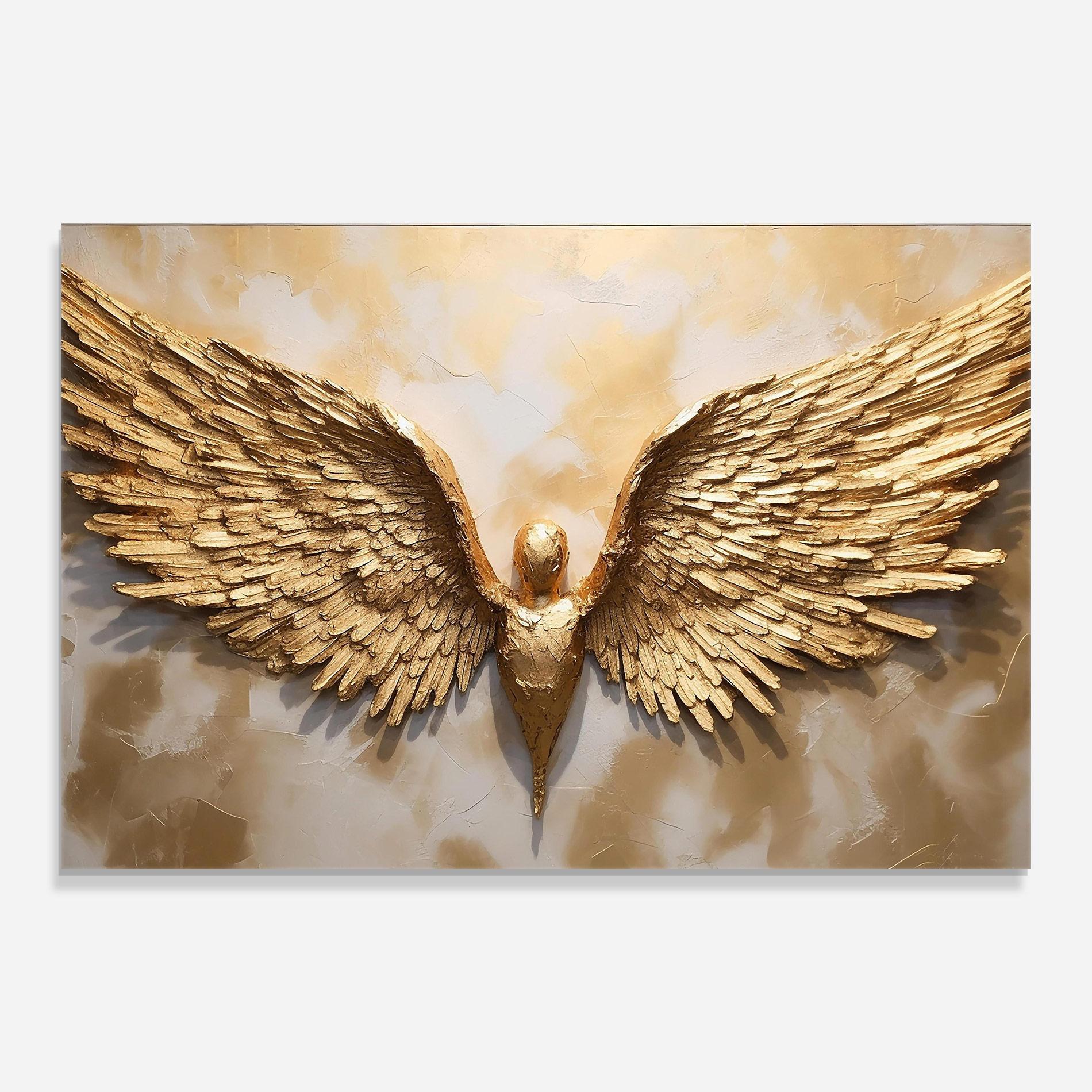 Стъклена картина Beautiful Gold Wings mockup 0