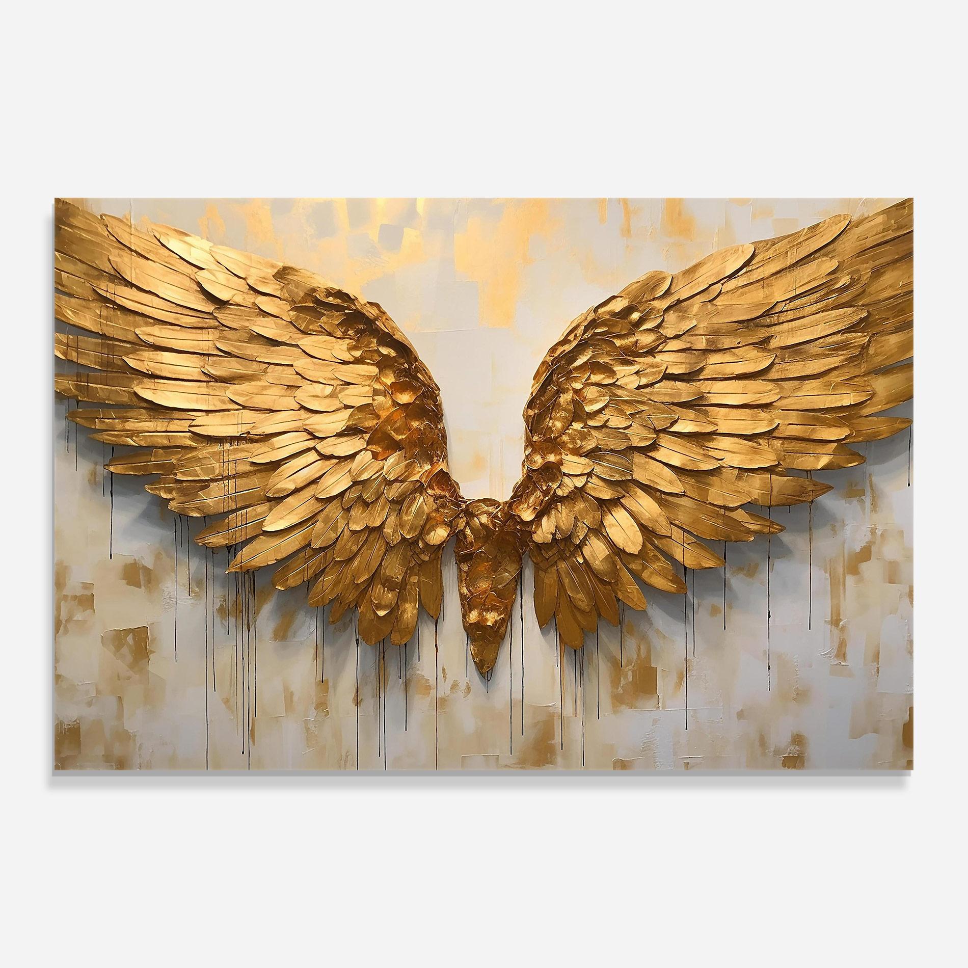 Стъклена картина Golden Wings Art mockup 0