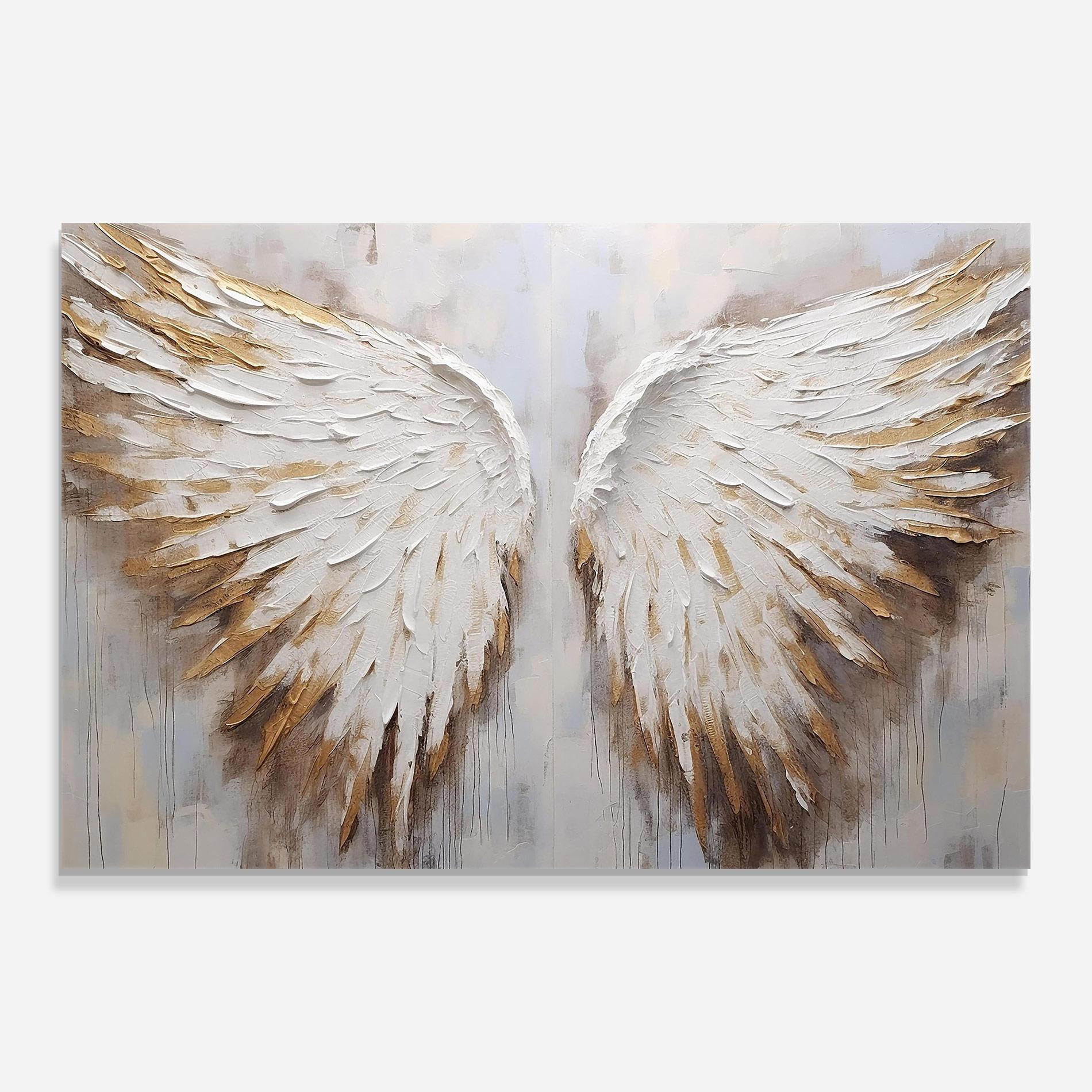 Стъклена картина White Angel Wings mockup 0