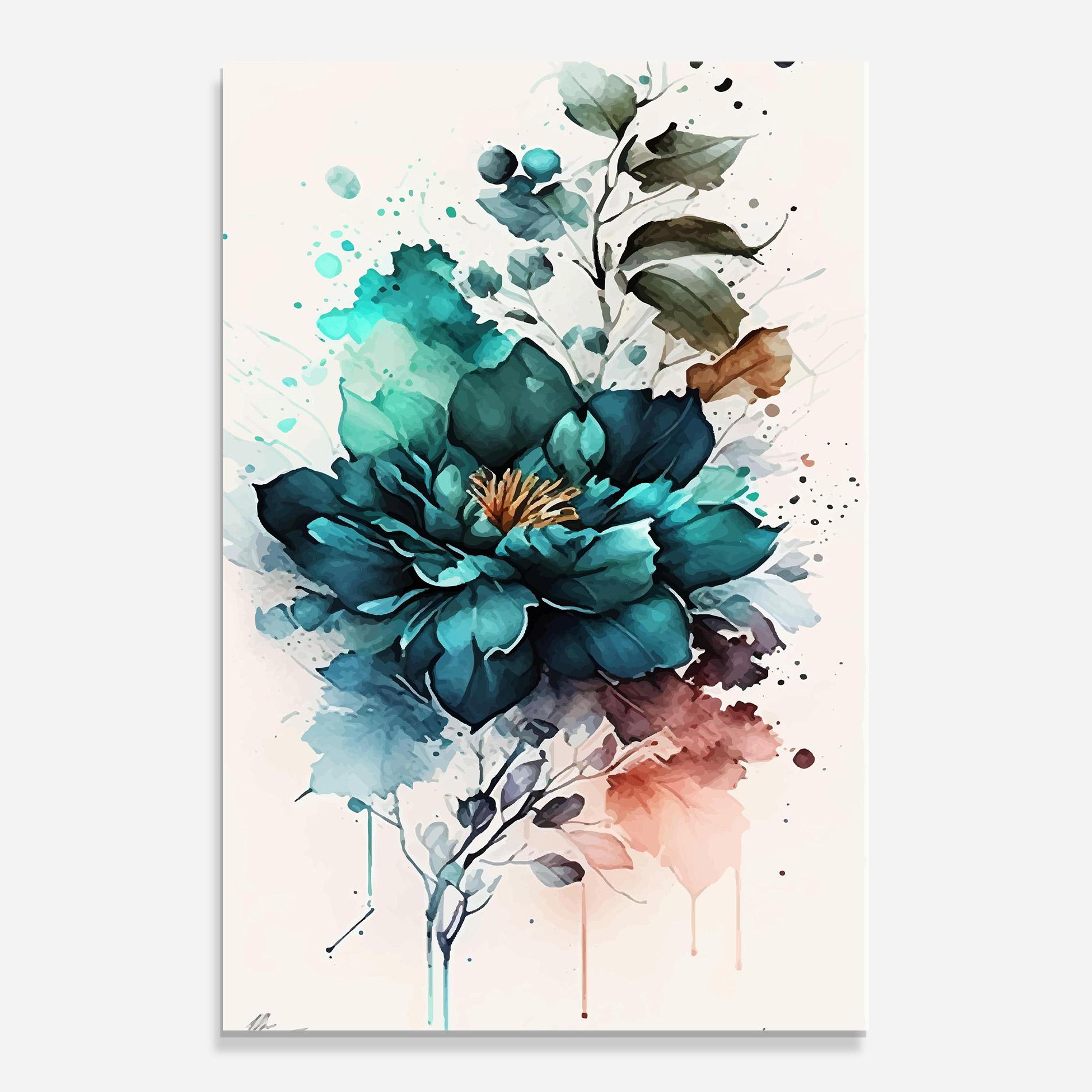 Стъклена картина Flower Watercolor mockup 0