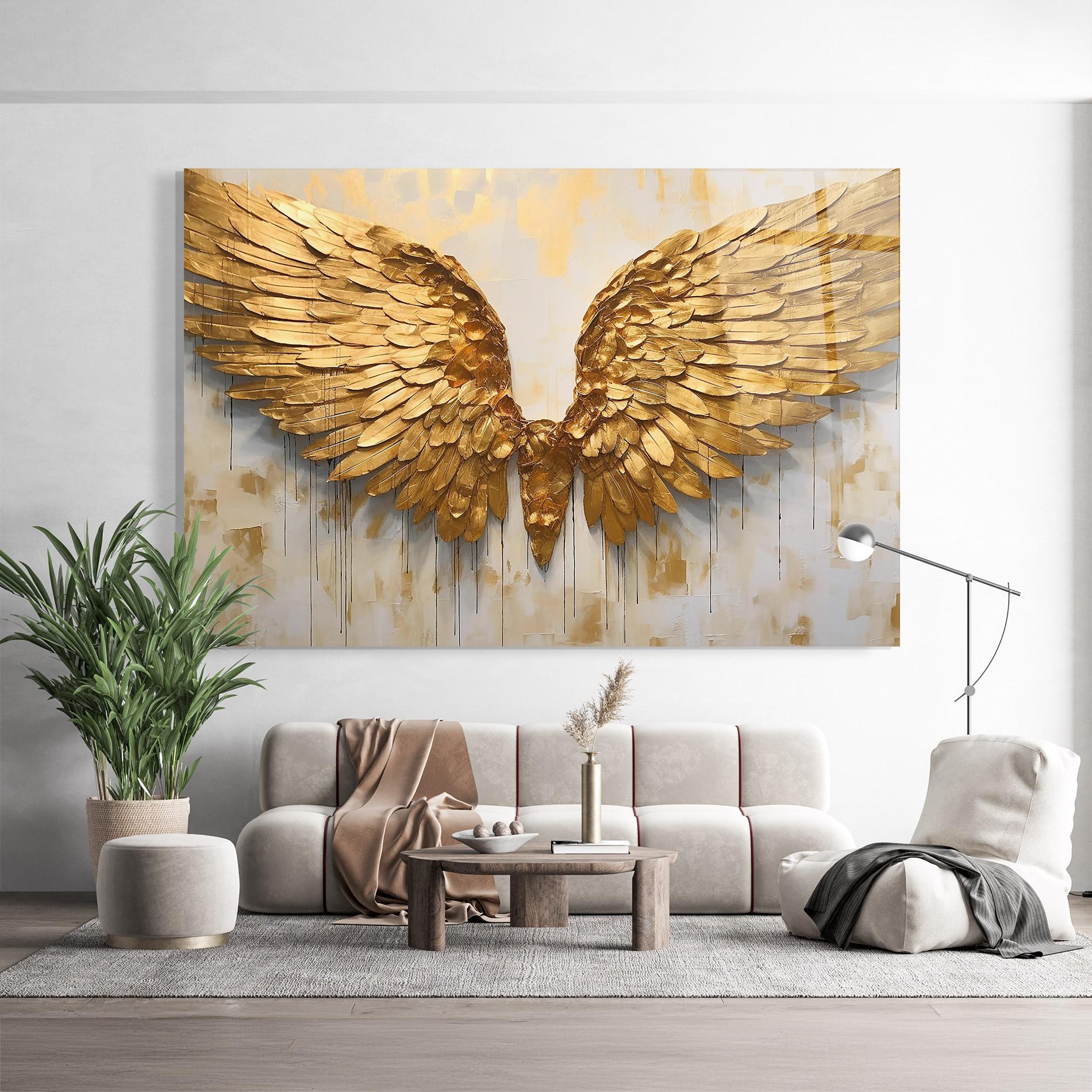 Стъклена картина Golden Wings Art mockup 9