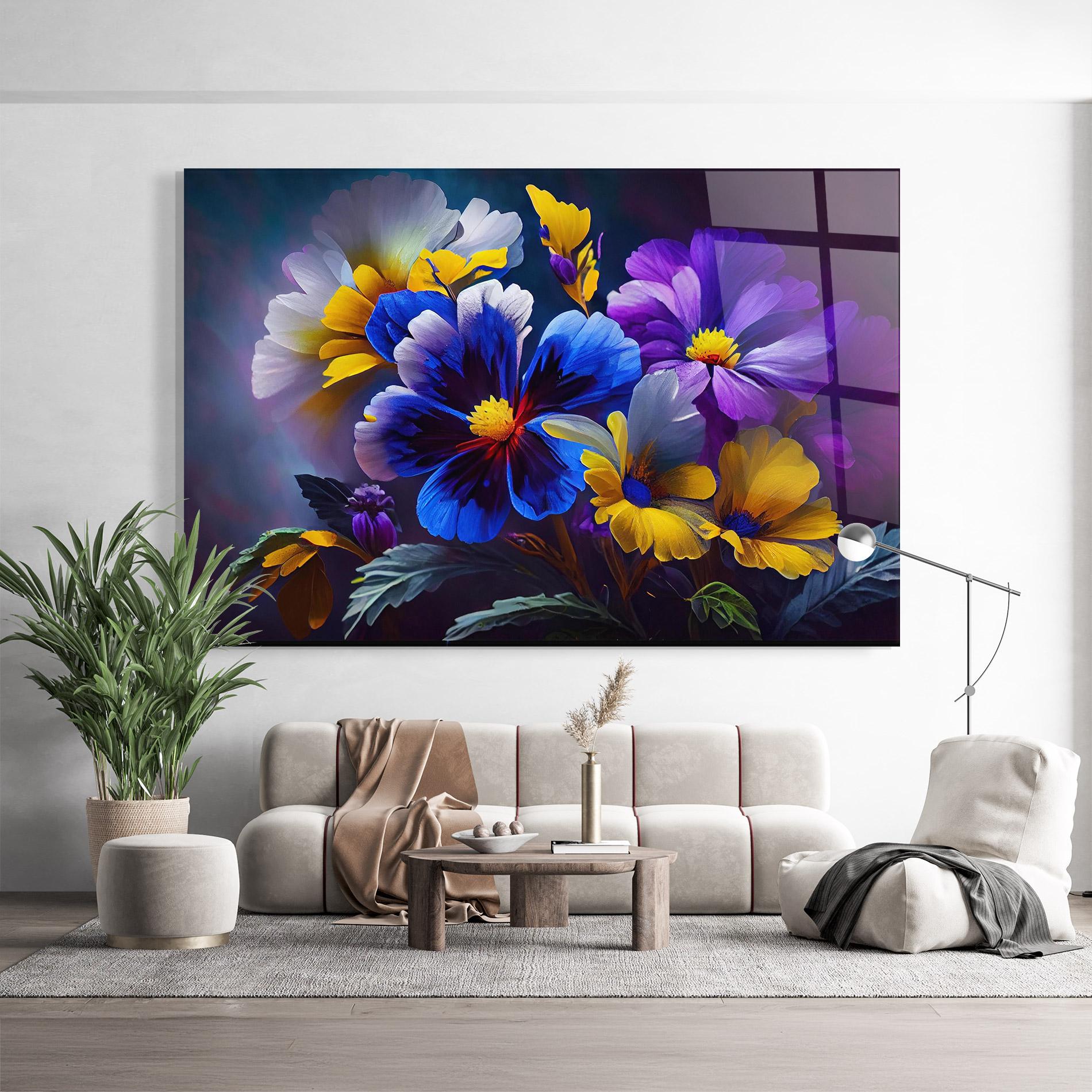 Стъклена картина Vibrant Floral Art mockup 9