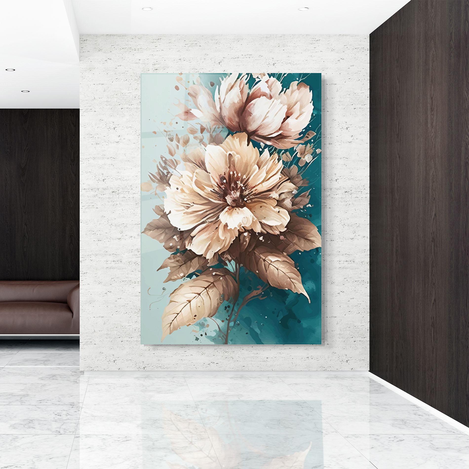 Стъклена картина Flower Green Watercolor mockup 9