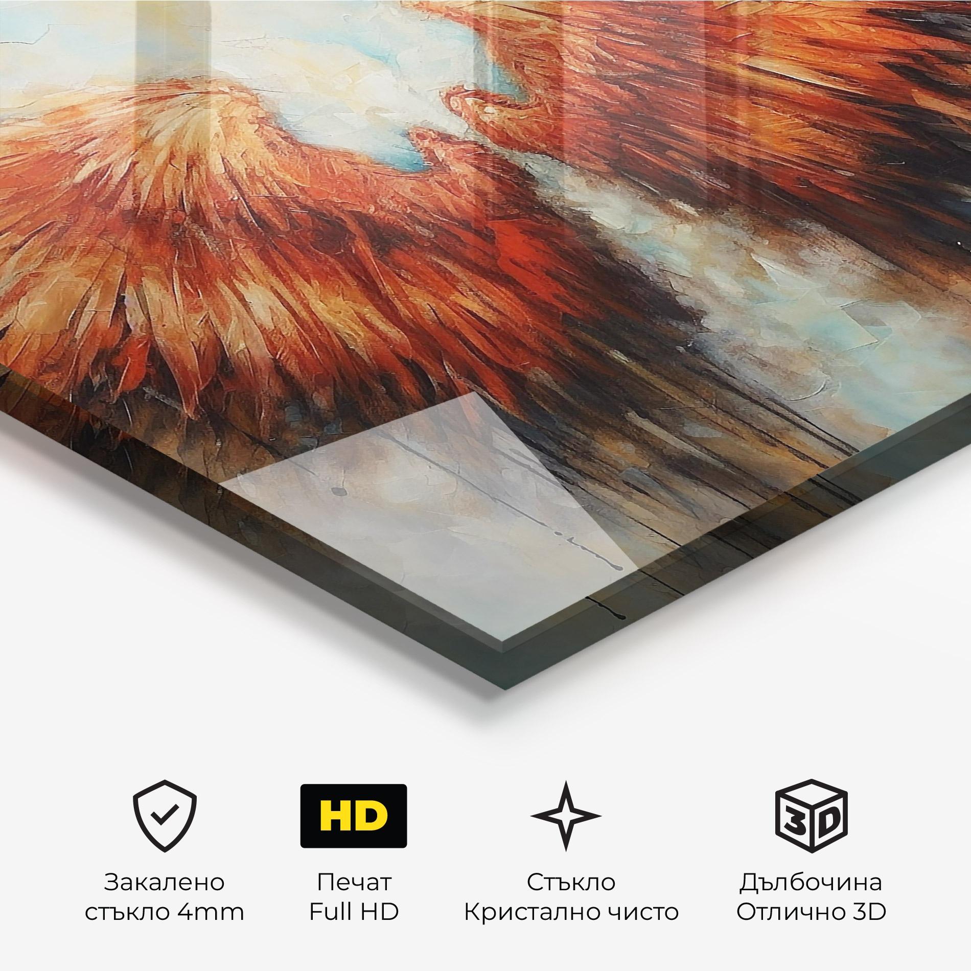 Стъклена картина Orange Wings mockup 3