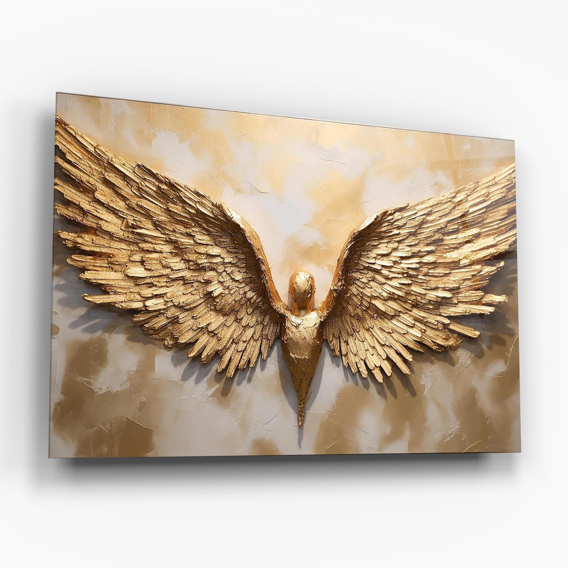 Стъклена картина Beautiful Gold Wings mockup 6
