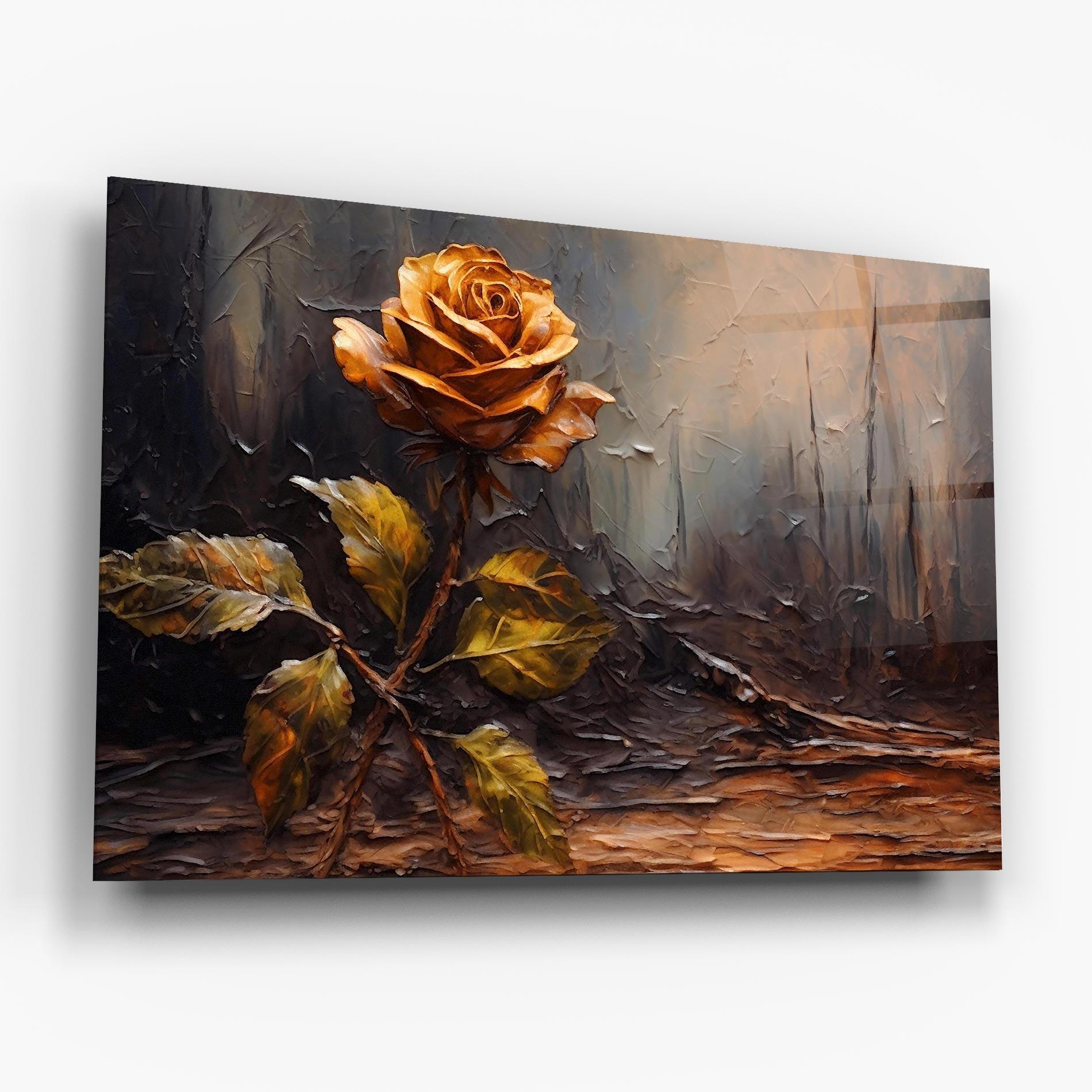 Стъклена картина Orange Rose Art mockup 6