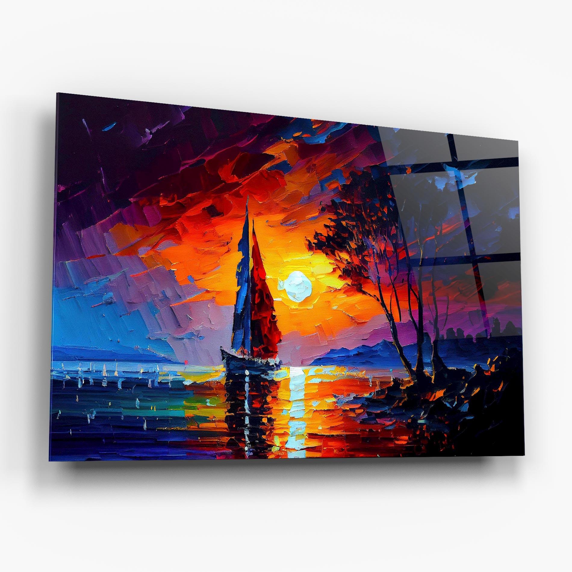 Стъклена картина Sailboat Painting mockup 6