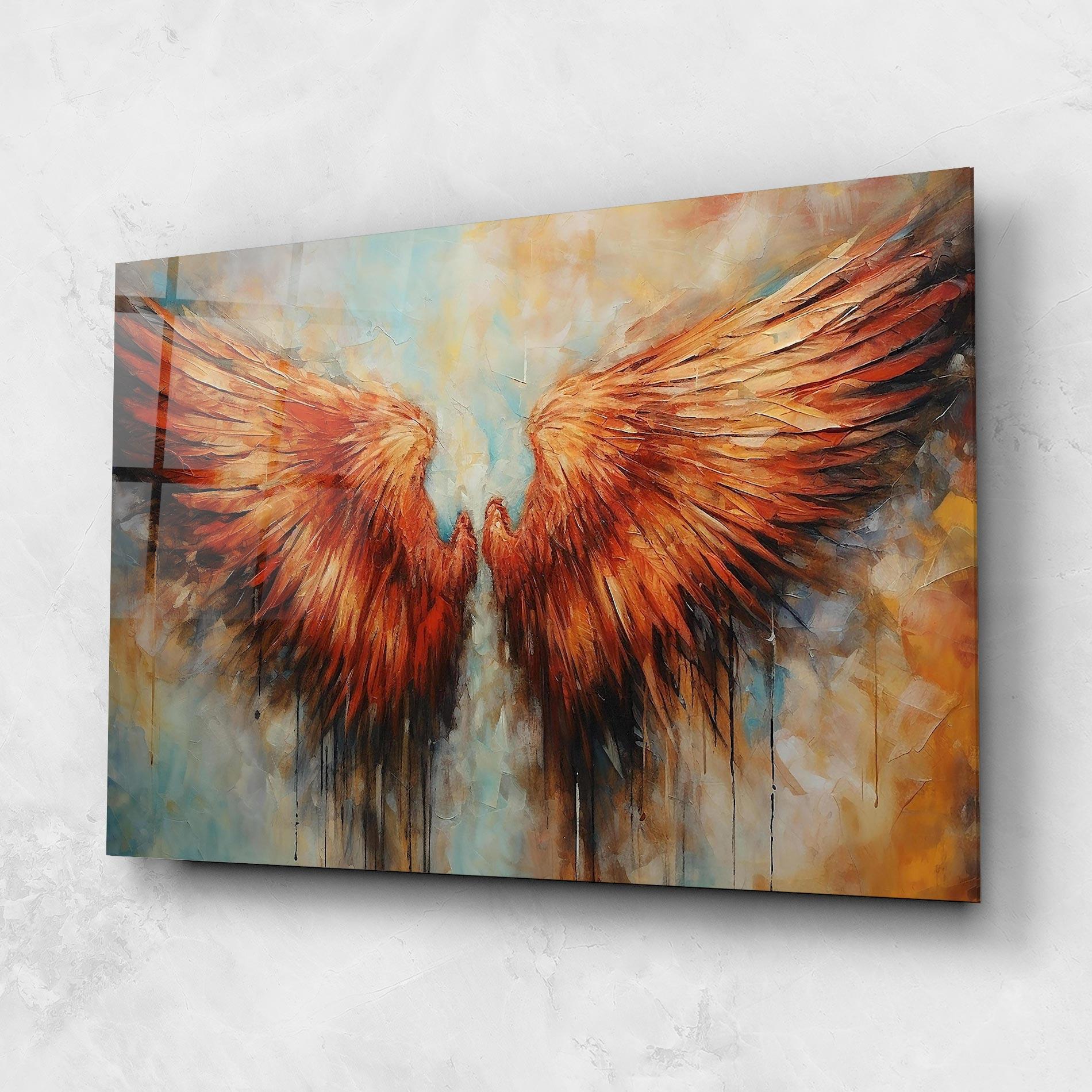 Стъклена картина Orange Wings mockup 1