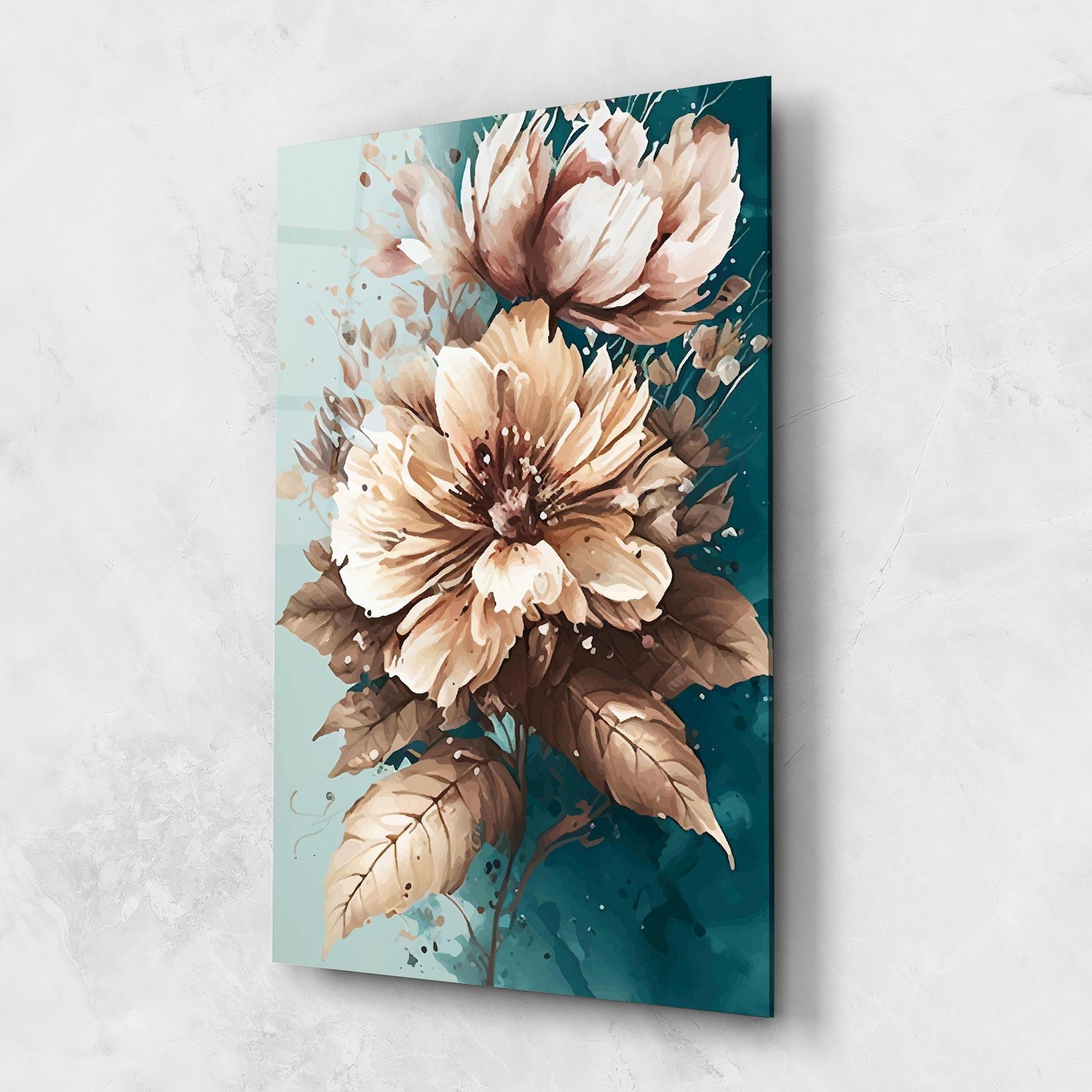 Стъклена картина Flower Green Watercolor mockup 1