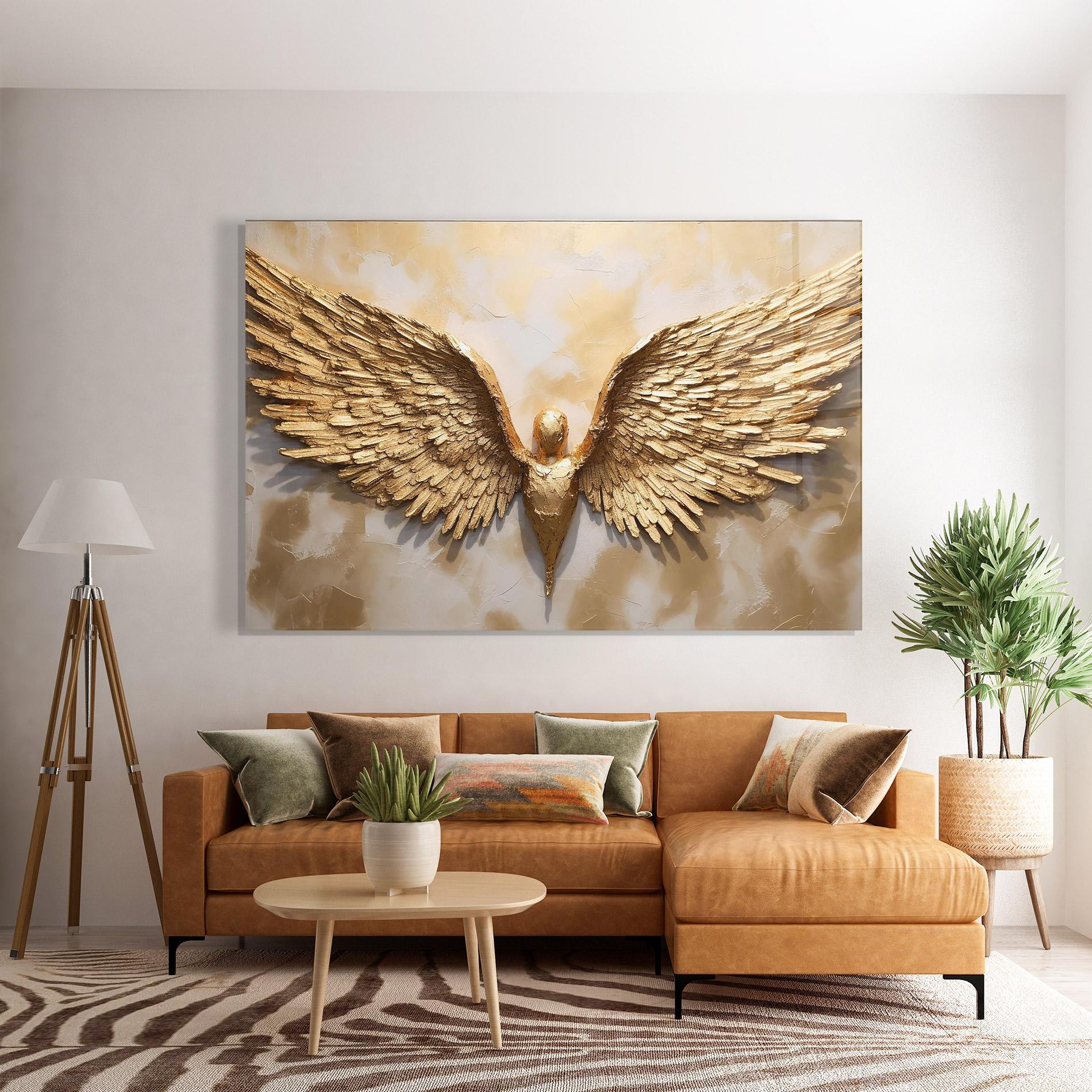 Стъклена картина Beautiful Gold Wings mockup 7