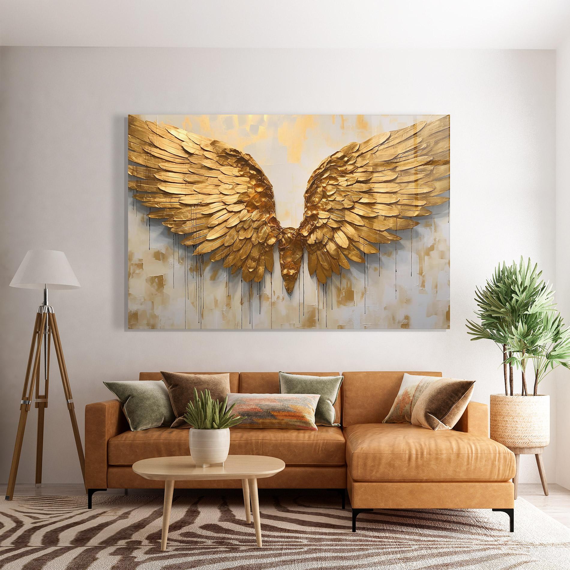 Стъклена картина Golden Wings Art mockup 7