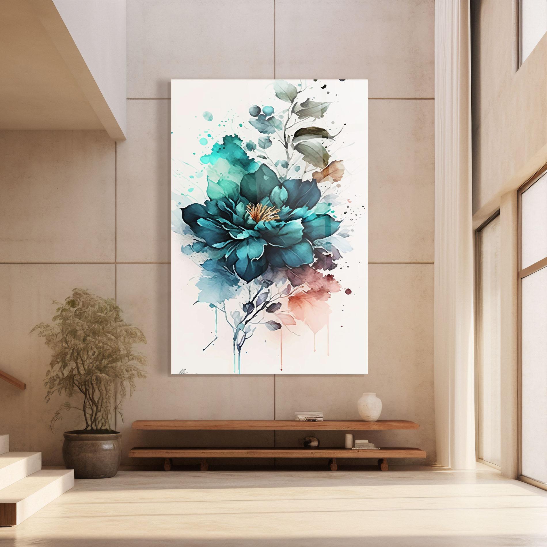 Стъклена картина Flower Watercolor mockup 8