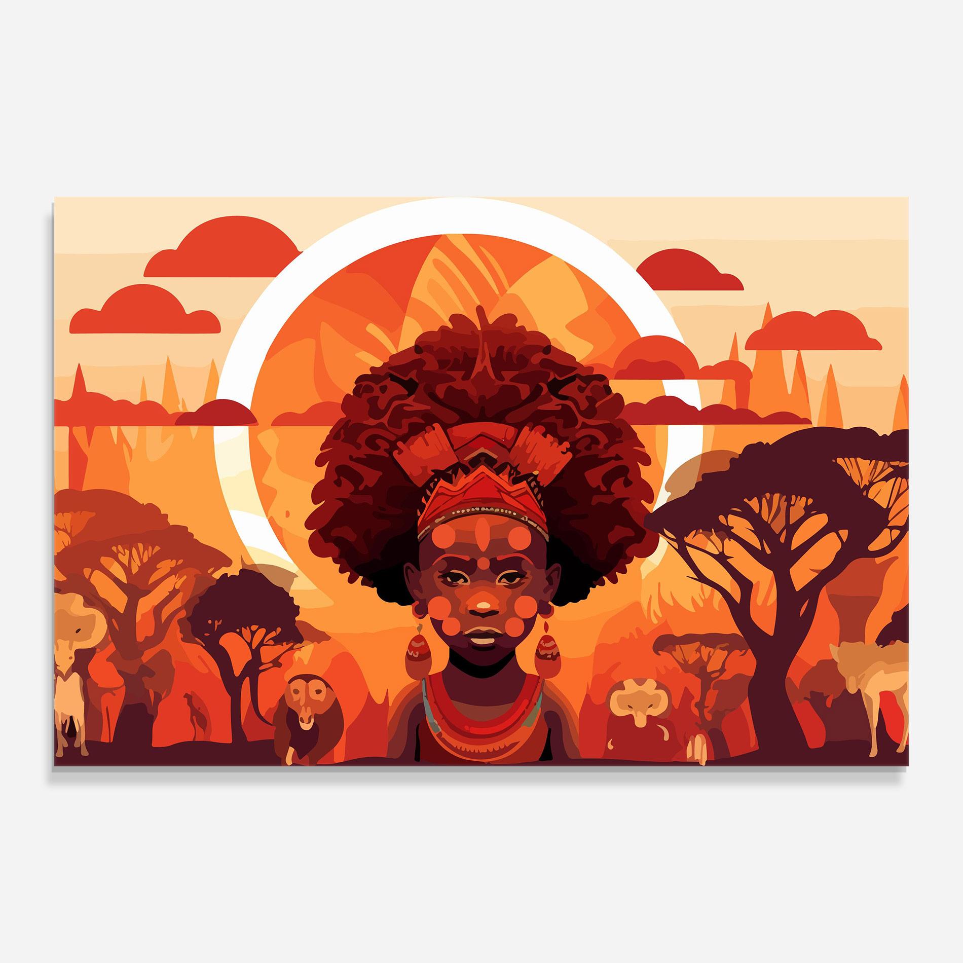 Стъклена картина African Chid mockup 0