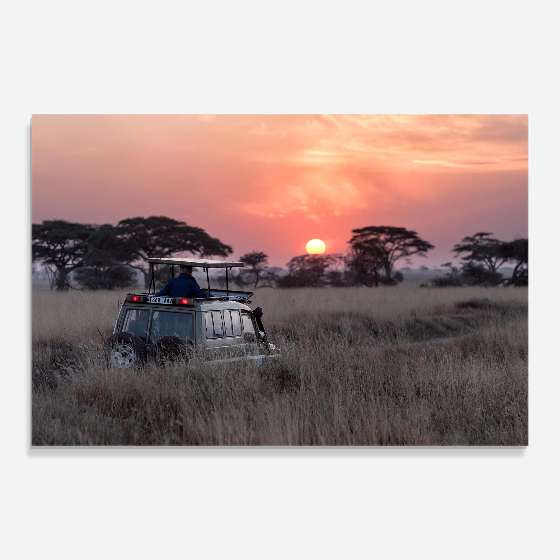 Стъклена картина Sunset Wild Car mockup 0