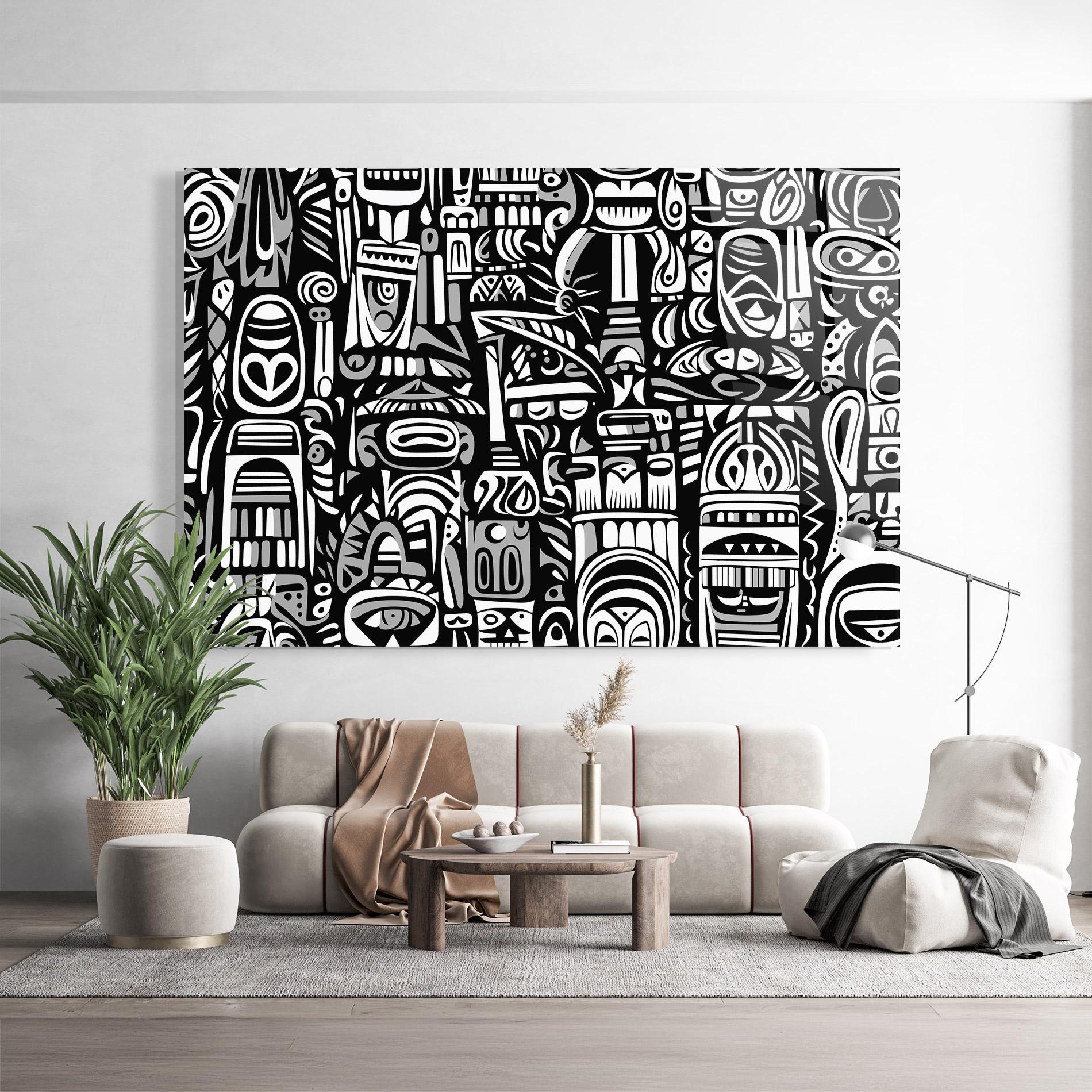 Стъклена картина African Pattern mockup 9