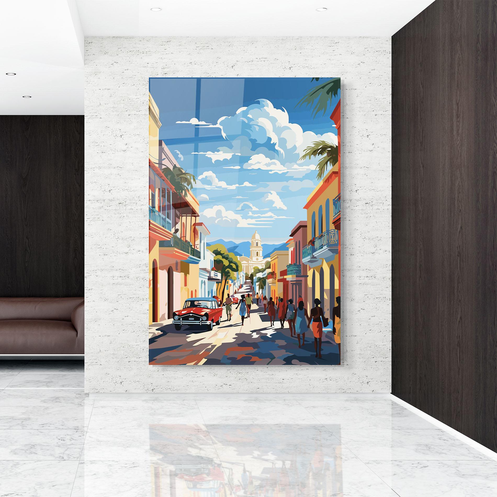 Стъклена картина African Street mockup 9