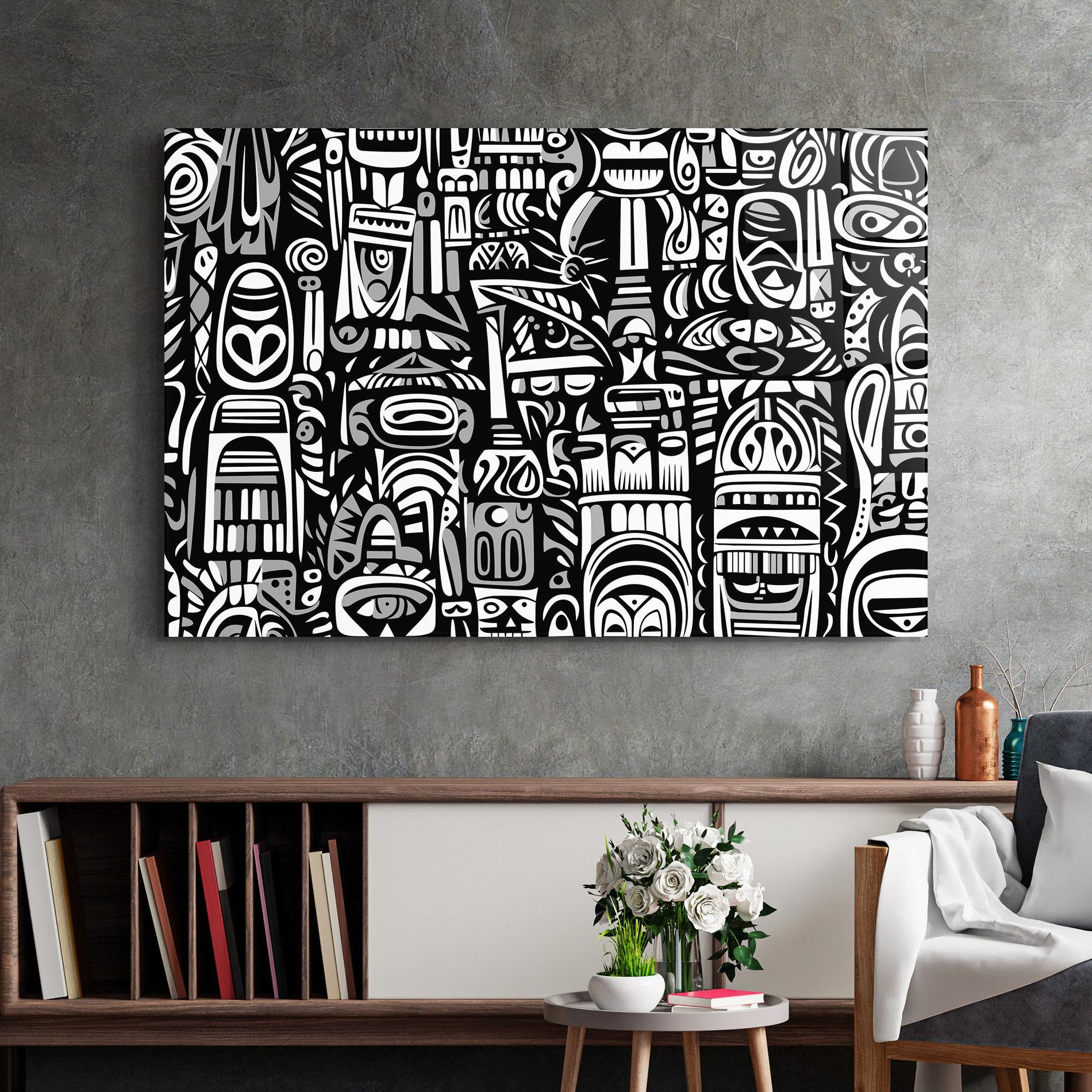 Стъклена картина African Pattern mockup 2