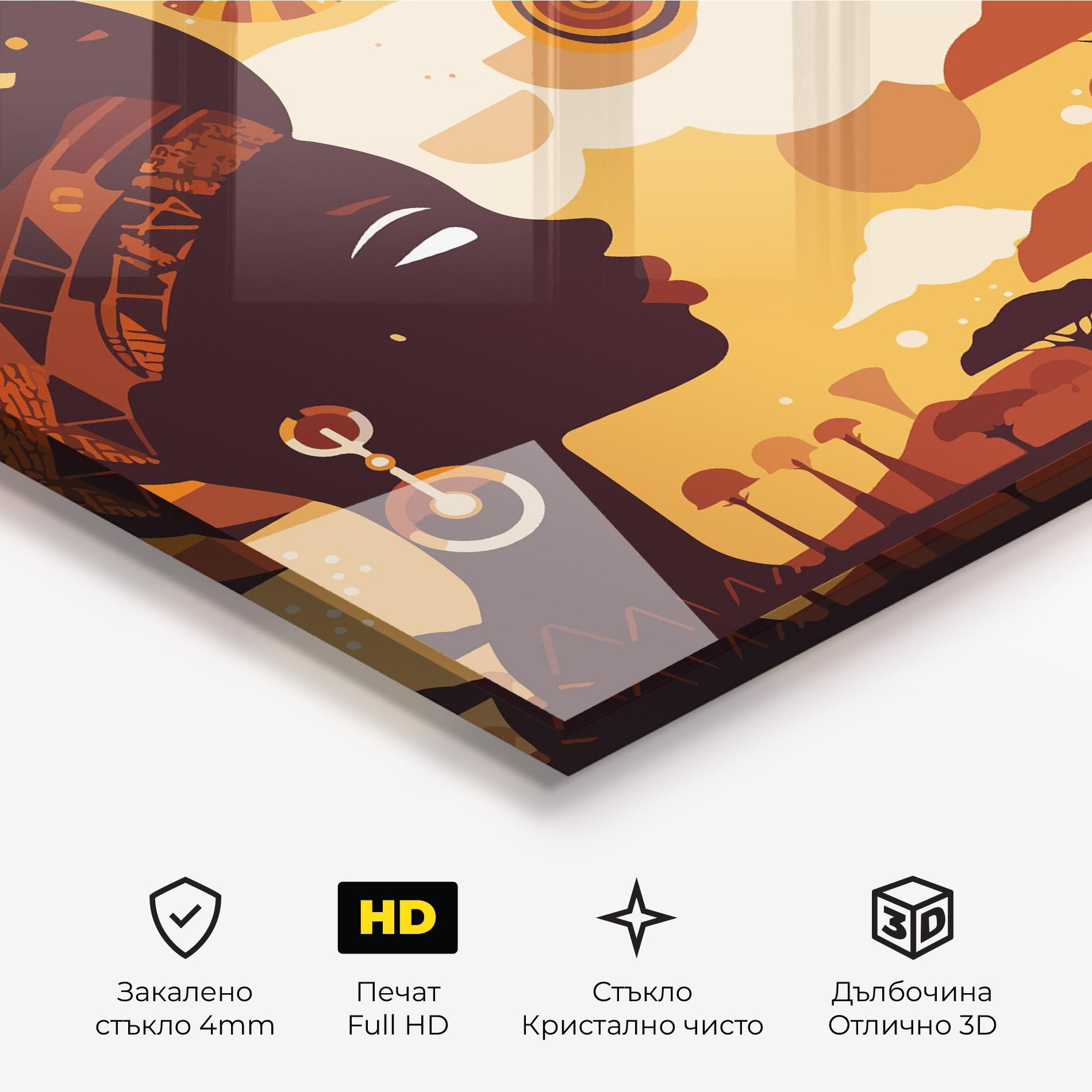 Стъклена картина African Art mockup 3