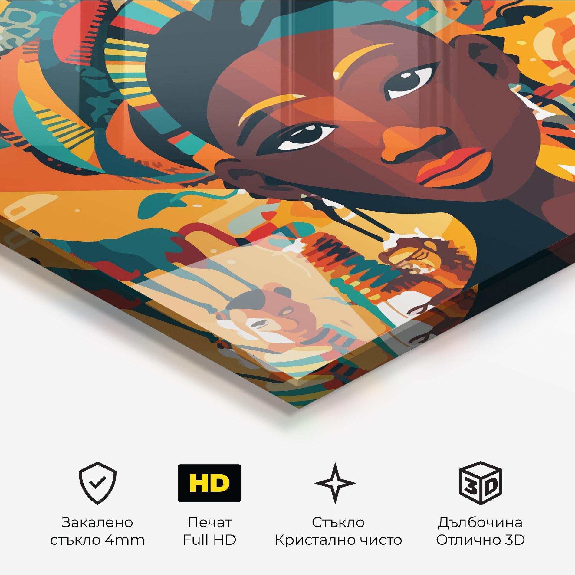 Стъклена картина Child Africa Art mockup 3