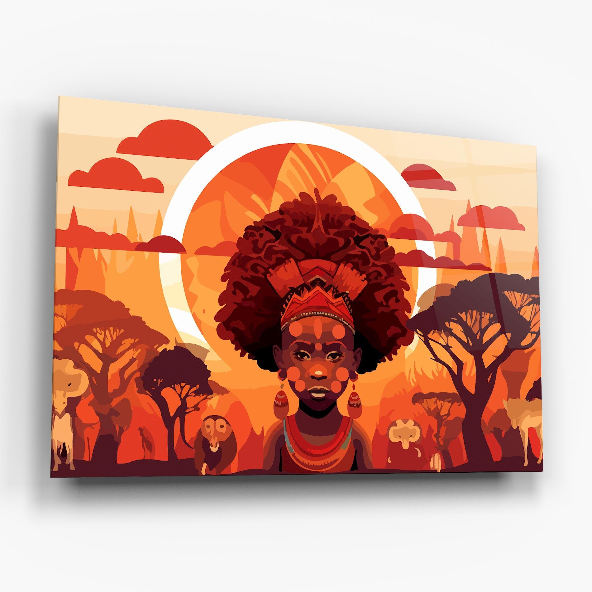 Стъклена картина African Chid mockup 6