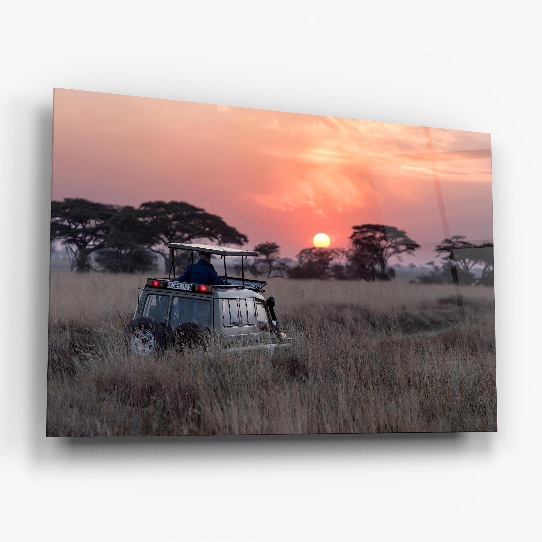 Стъклена картина Sunset Wild Car mockup 6