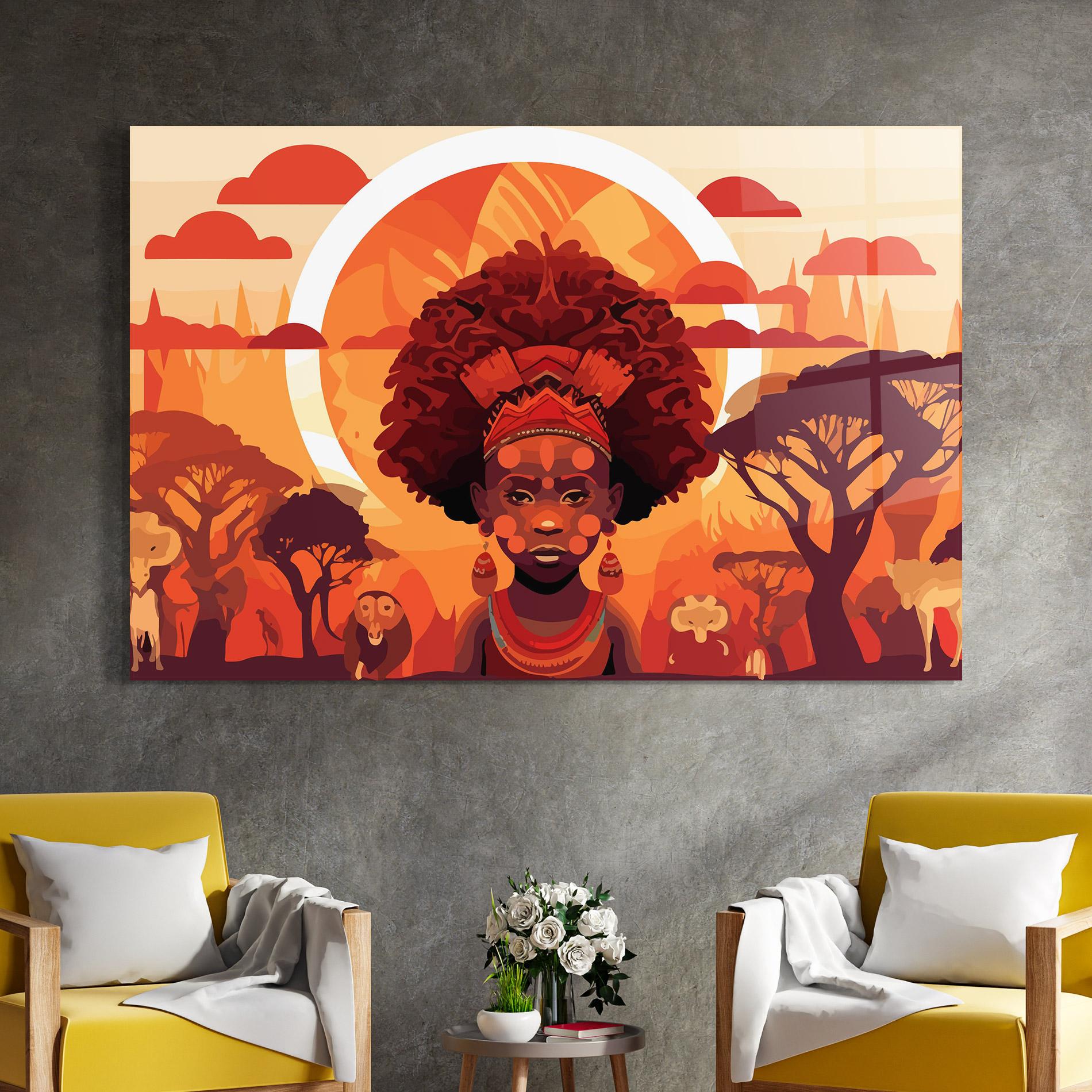 Стъклена картина African Chid mockup 4