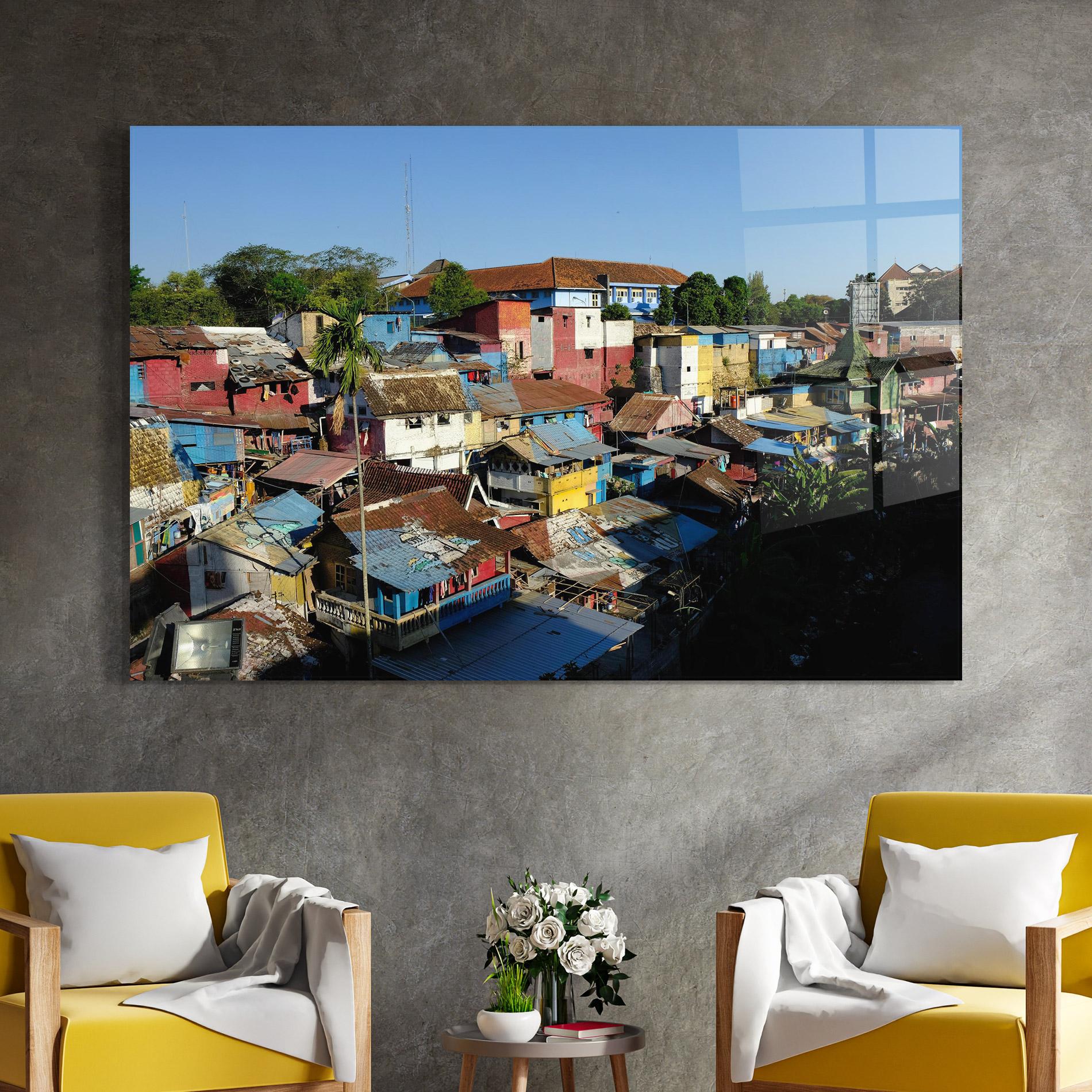 Стъклена картина Slum Building mockup 4