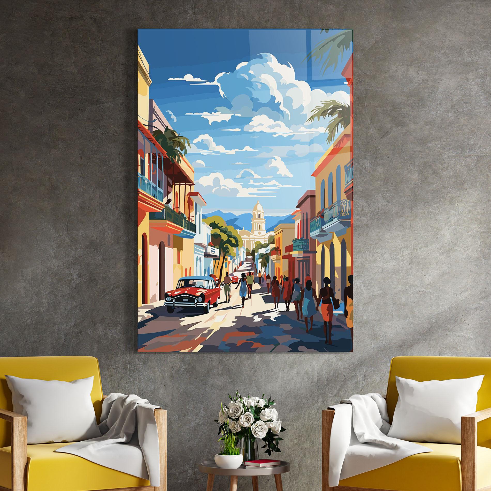 Стъклена картина African Street mockup 4