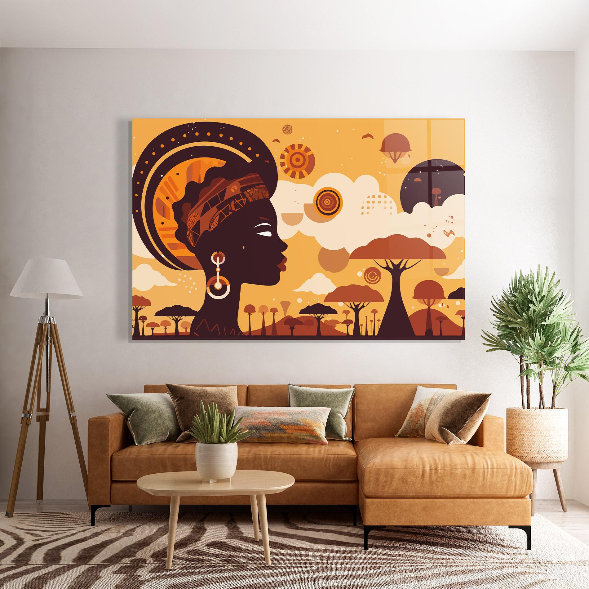 Стъклена картина African Art mockup 7