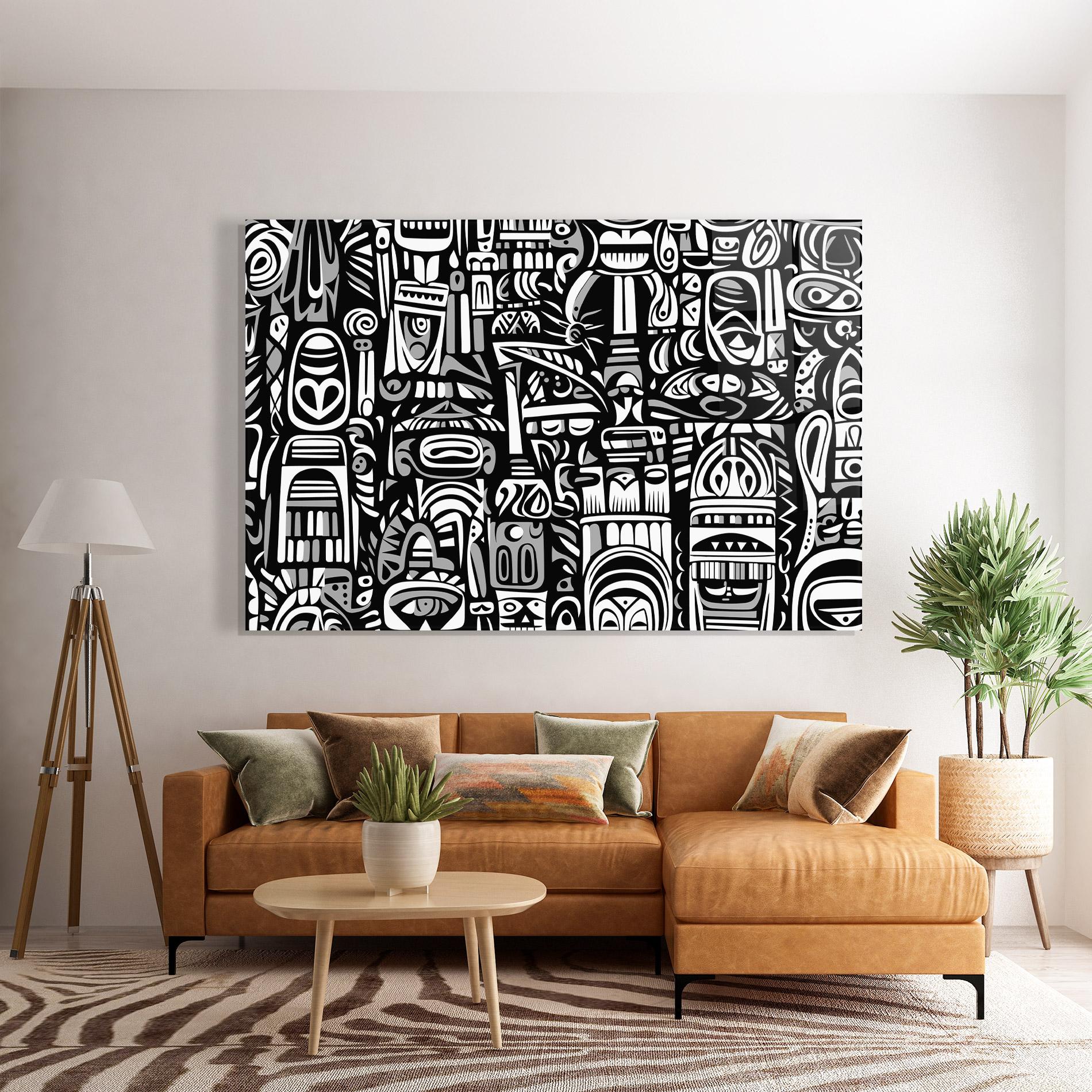 Стъклена картина African Pattern mockup 7