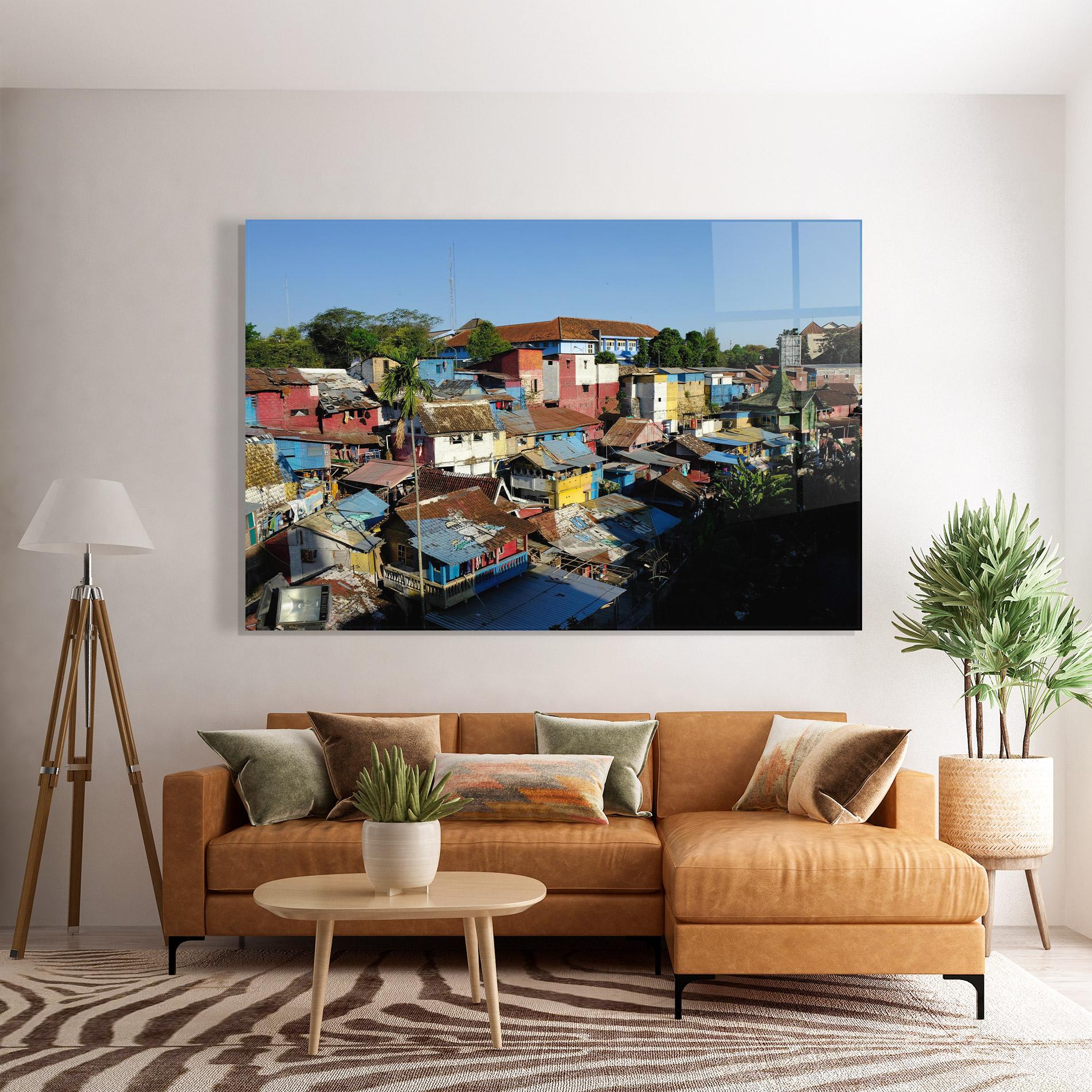 Стъклена картина Slum Building mockup 7
