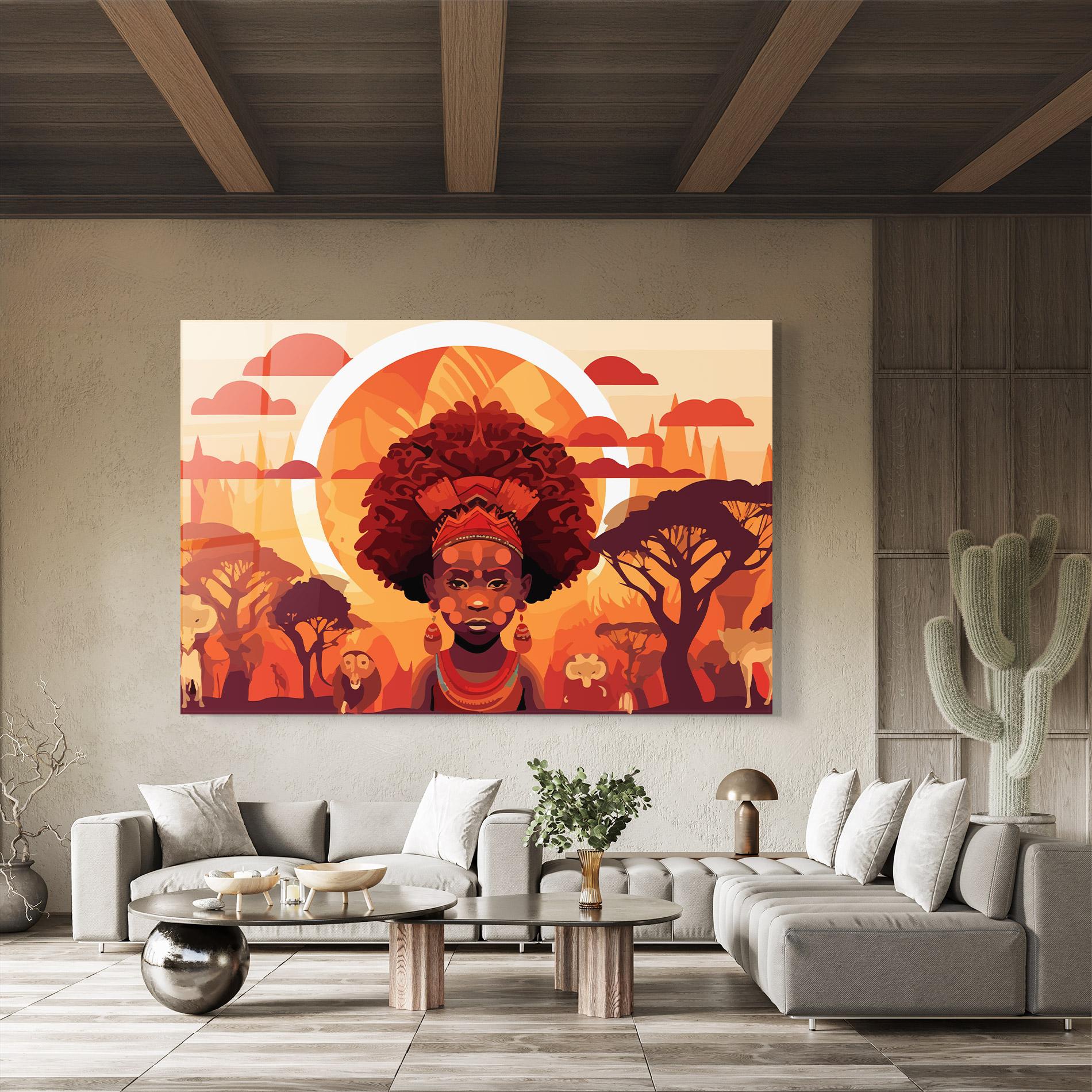 Стъклена картина African Chid mockup 8