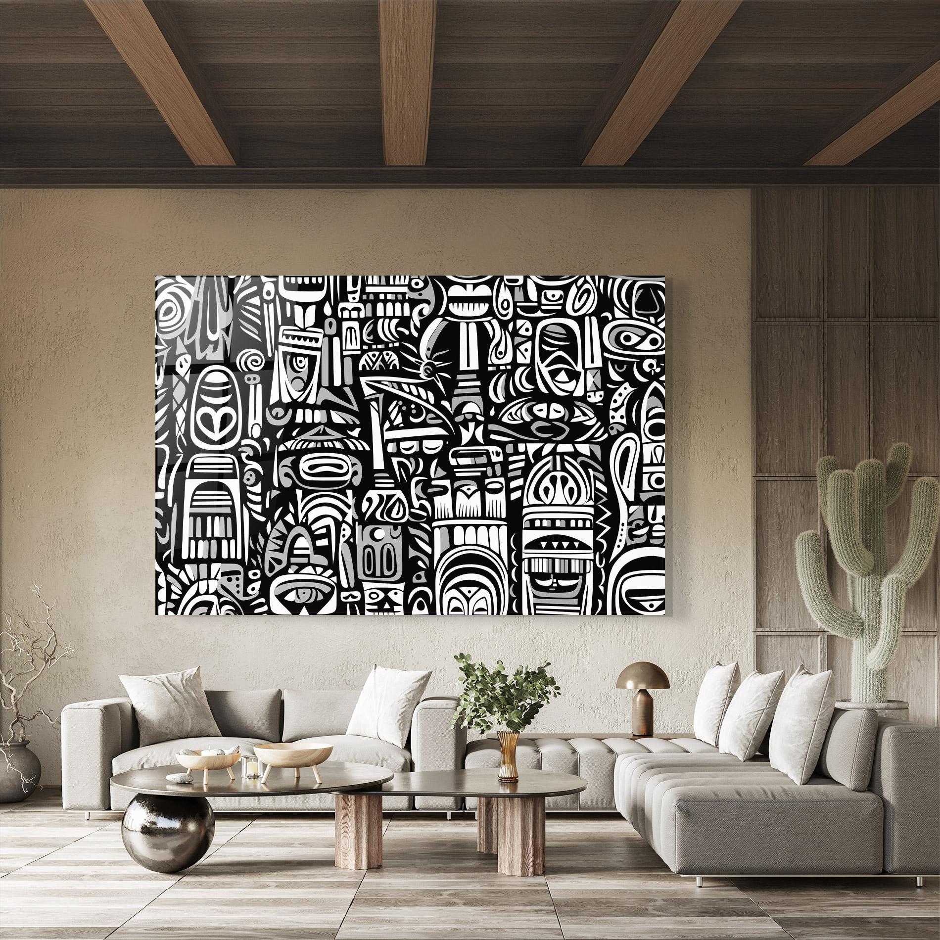 Стъклена картина African Pattern mockup 8